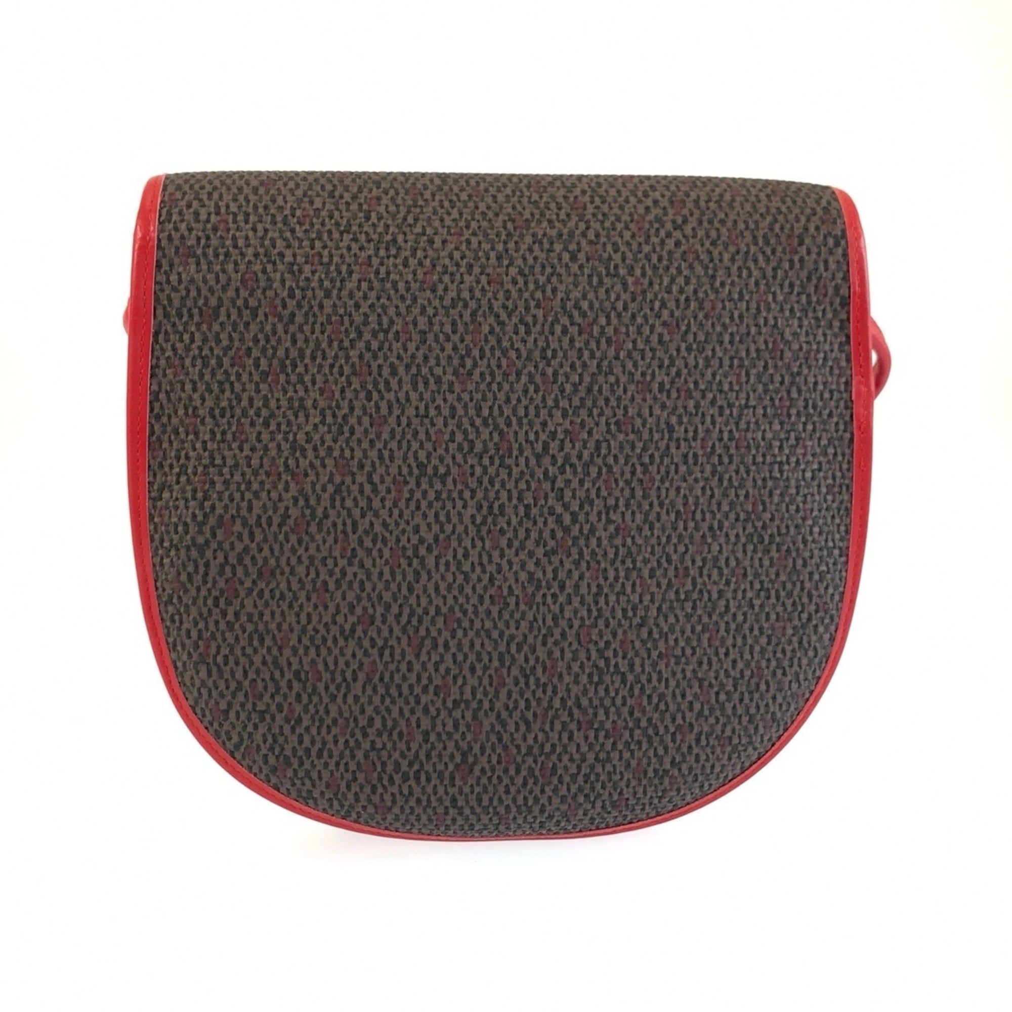 Yves Saint Laurent Gray Red Color Pvc Leather Pochette Shoulder Bag (Pre-Owned)