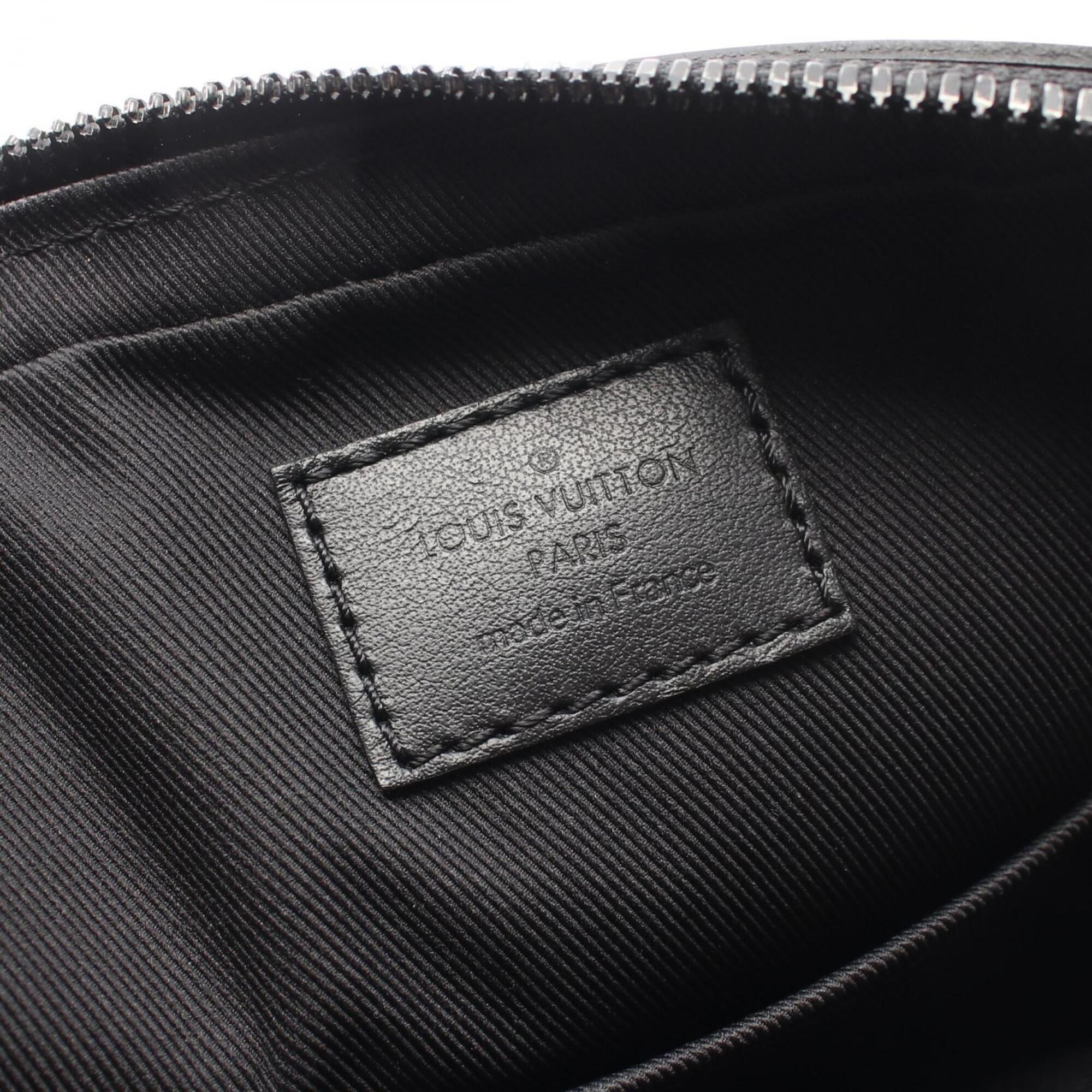 Louis Vuitton Black Brown Purple Leather Coated Canvas Handbag Shoulder Bag (Pre-Owned)