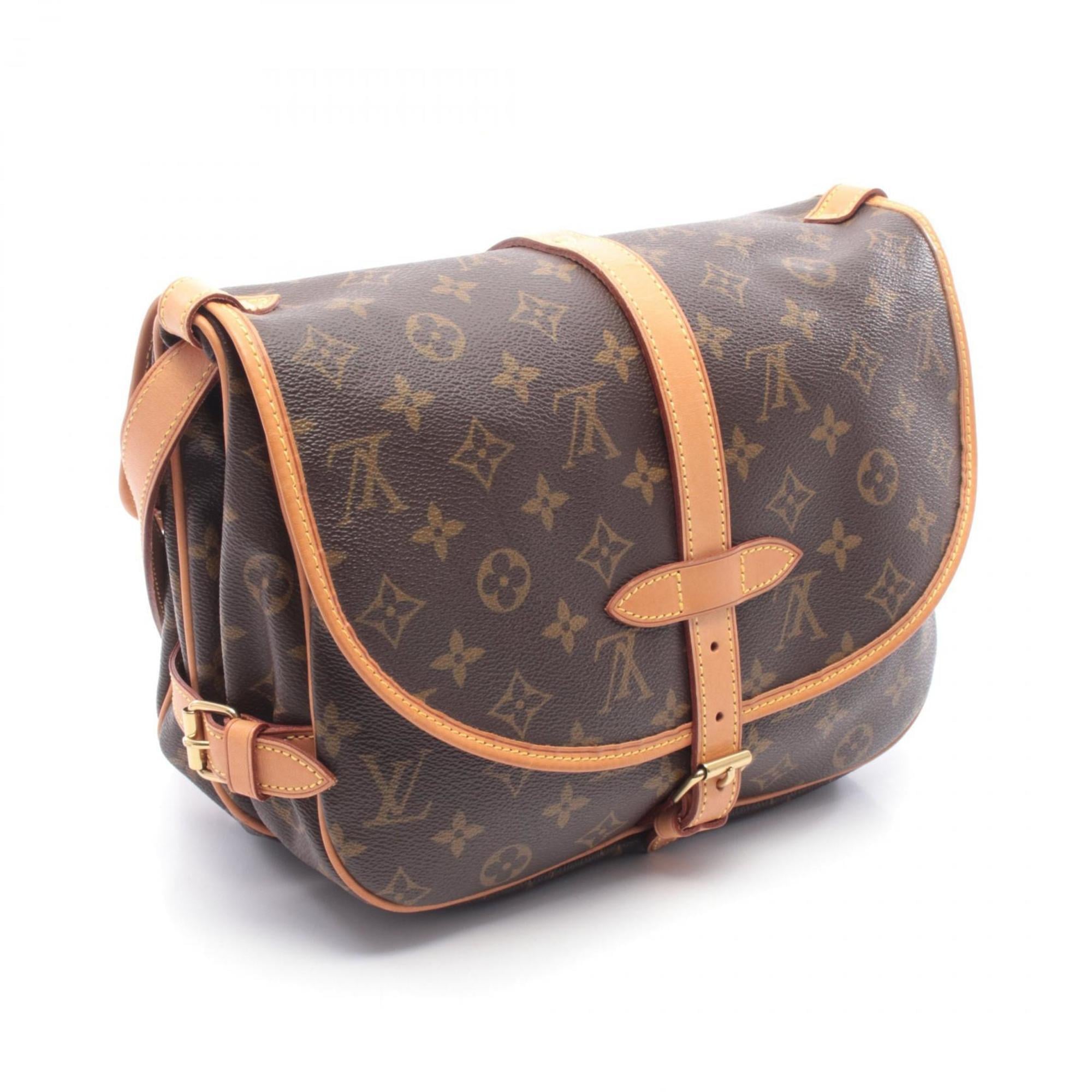 Louis Vuitton Brown Coated Canvas Monogram Leather Handbag Shoulder Bag (Pre-Owned)