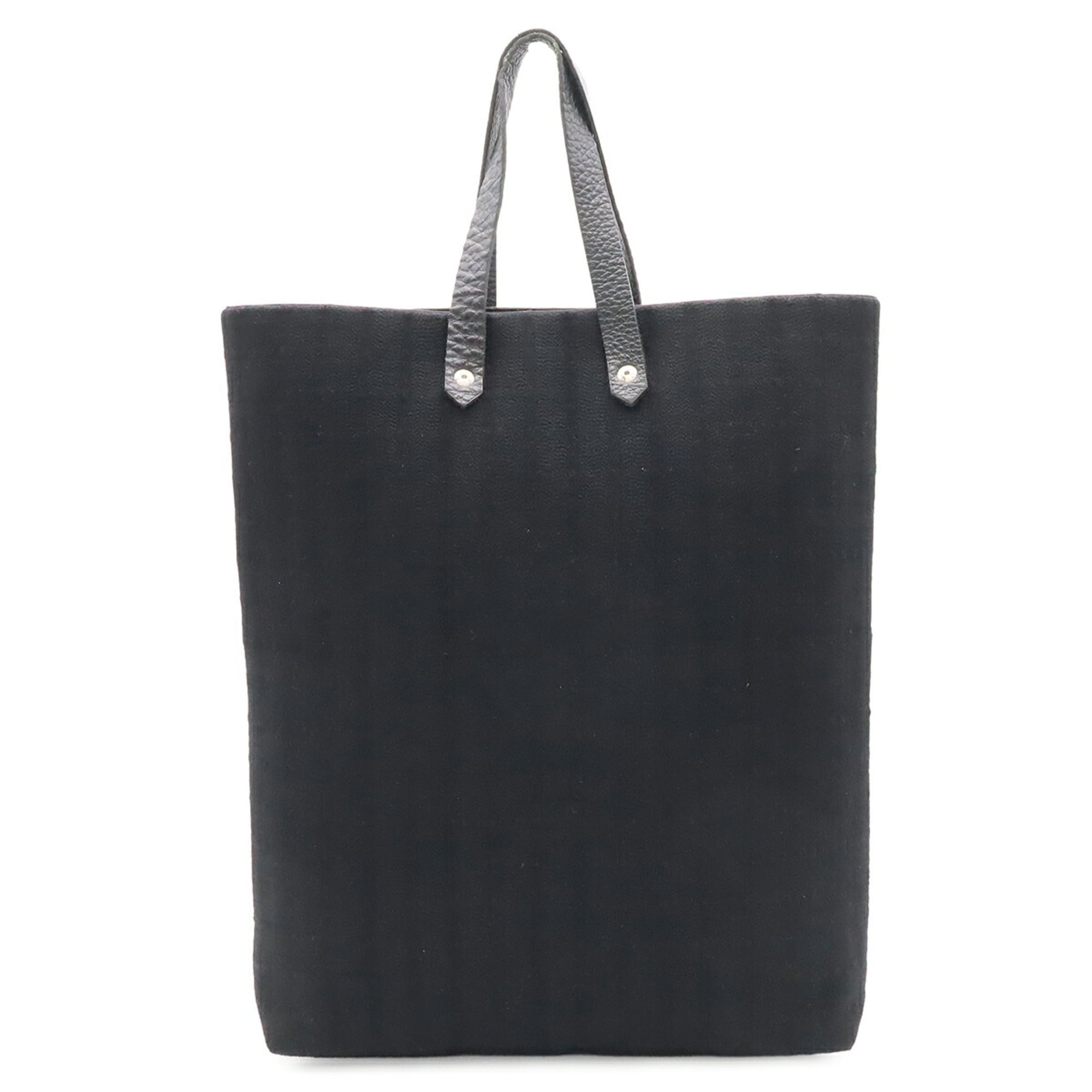 Hermes Ahmedabad Black Cotton Canvas Leather Handbag Tote Bag (Pre-Owned)
