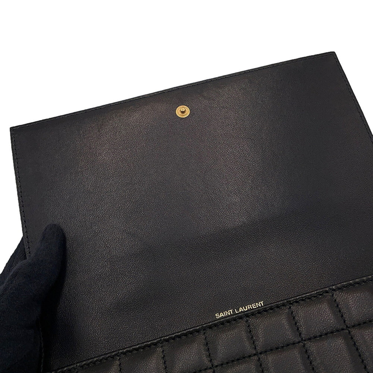 Yves Saint Laurent Black Leather Clutch Bag (Pre-Owned)