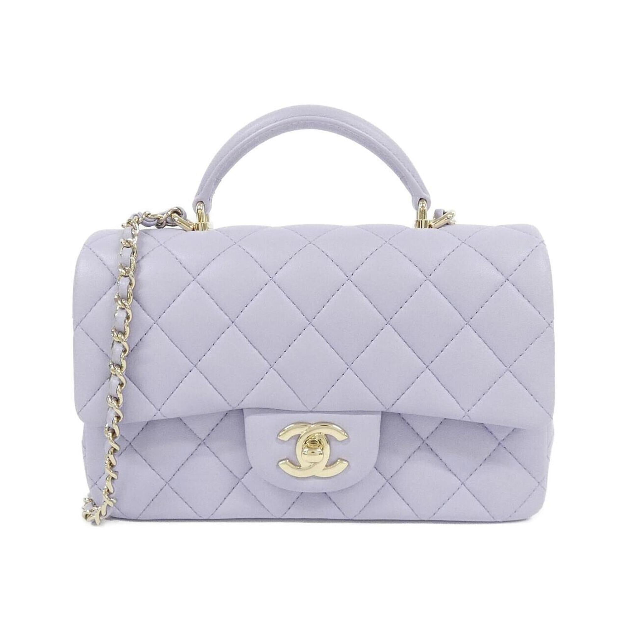 Chanel Light Purple Leather Handbag (Pre-Owned)