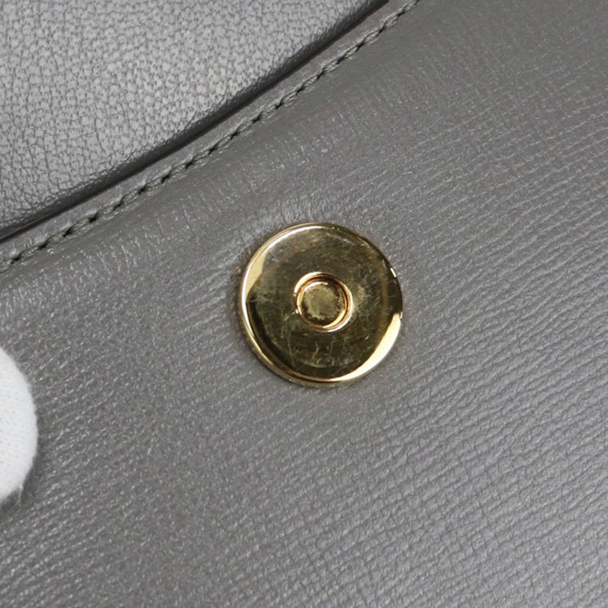 Gucci Gray Leather Shoulder Bag (Pre-Owned)