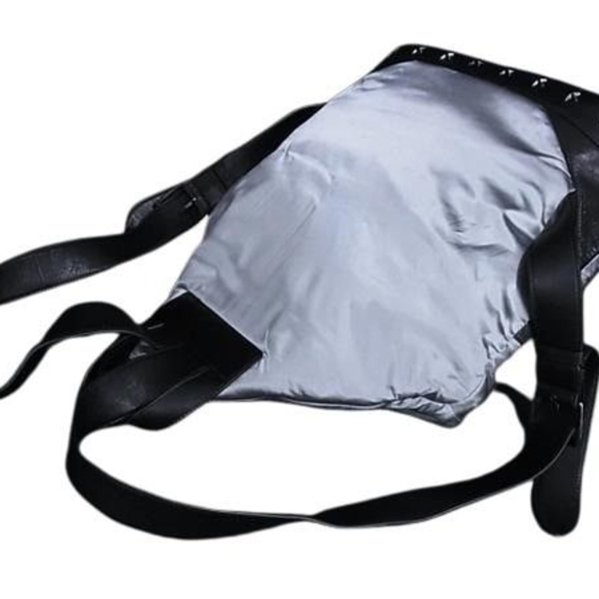 Jimmy Choo Black Silver Nylon Leather Backpack Handbag Shoulder Bag (Pre-Owned)