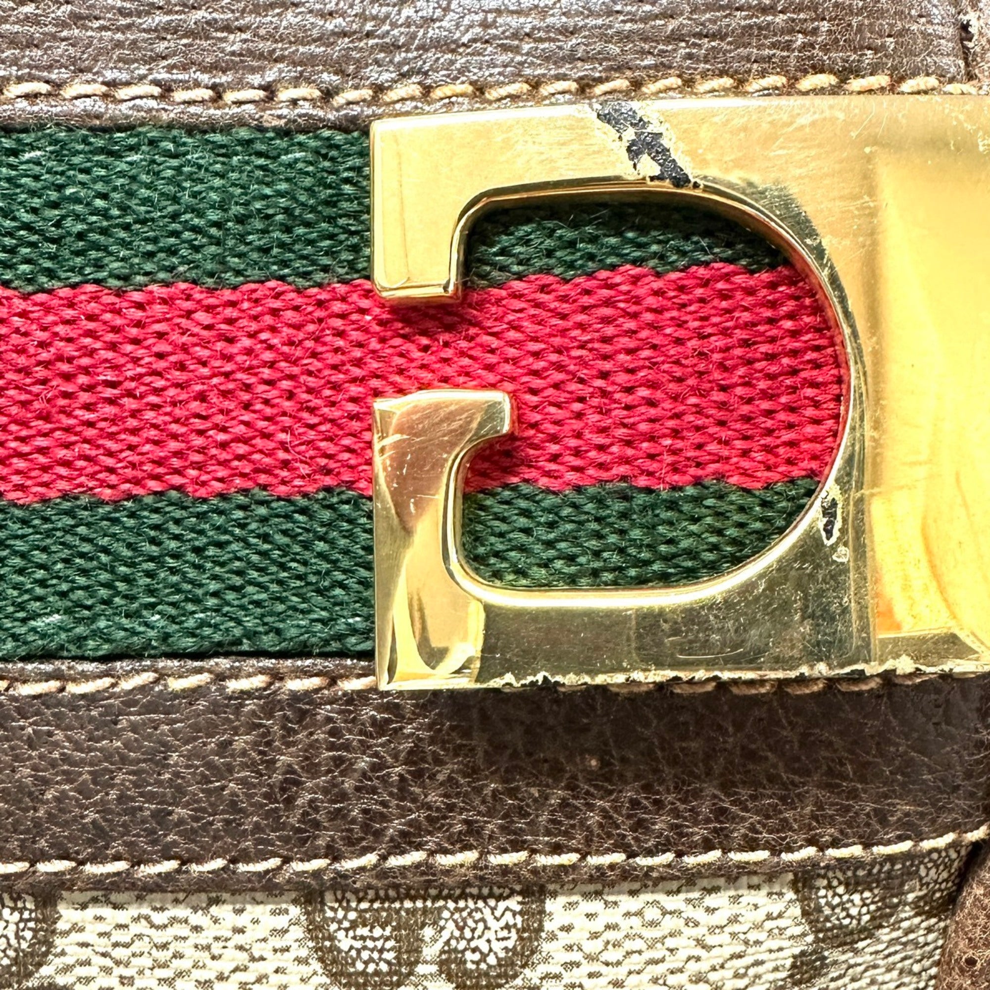 Gucci Brown Gg Supreme Pvc Shoulder Bag (Pre-Owned)