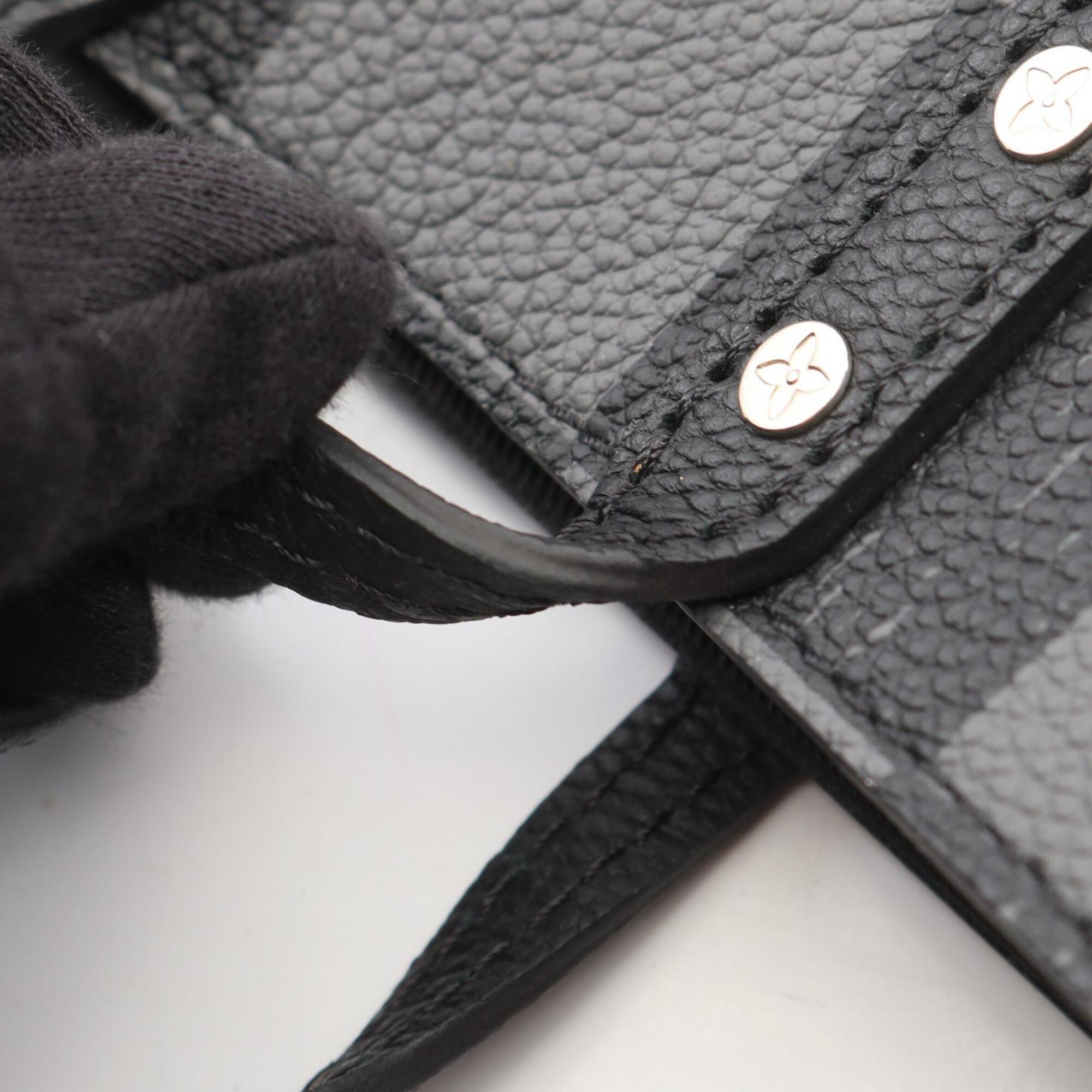Louis Vuitton Black Damier Canvas Noir Leather Handbag (Pre-Owned)