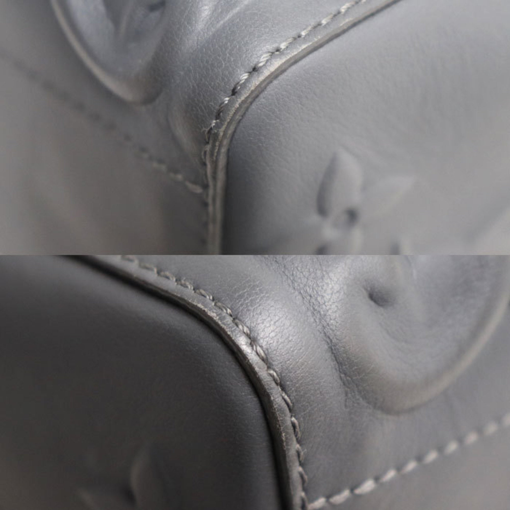 Louis Vuitton Gray Leather Shoulder Bag (Pre-Owned)