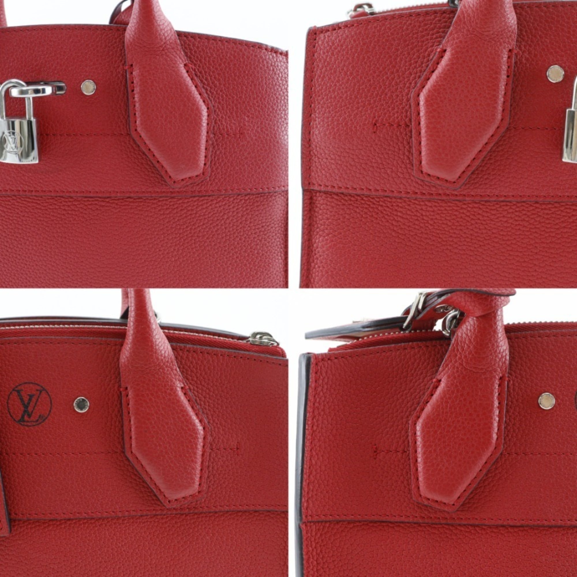 Louis Vuitton Red Color Rouge Leather Handbag Shoulder Bag (Pre-Owned)
