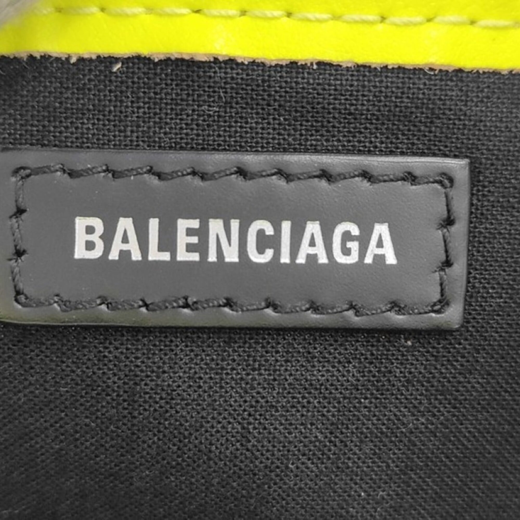 Balenciaga Beige Yellow Canvas Leather Handbag Shoulder Bag (Pre-Owned)