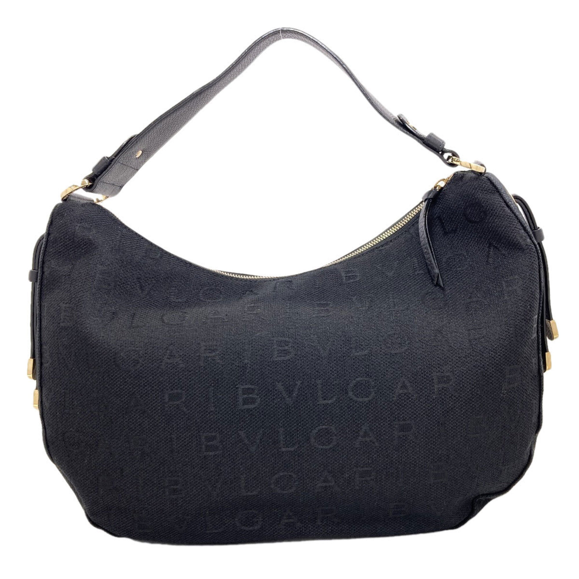 Bvlgari Logomania Black Canvas Shoulder Bag (Pre-Owned)