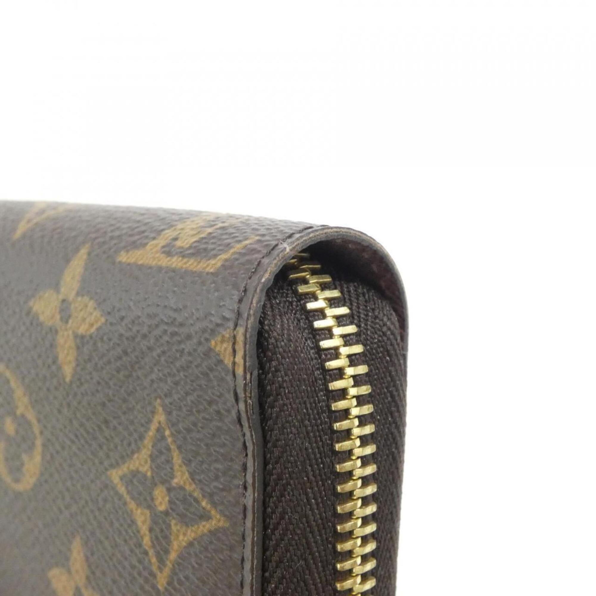 Louis Vuitton Marron Coated Canvas Long Wallet (Bi-Fold) (Pre-Owned)