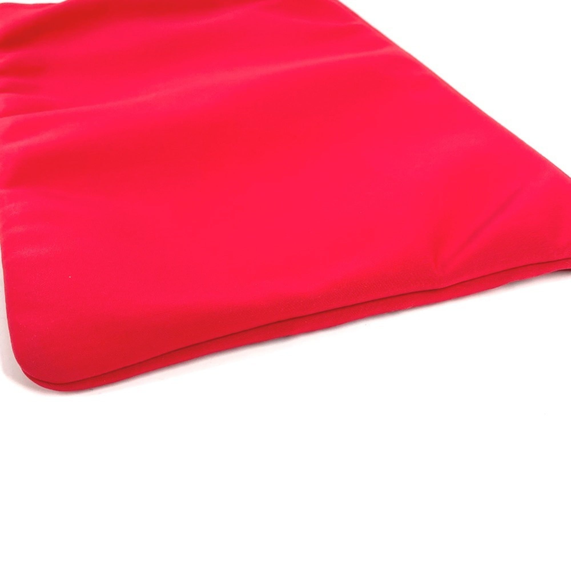 Hermes Red Color White Polyamide Clutch Bag Pouch (Pre-Owned)