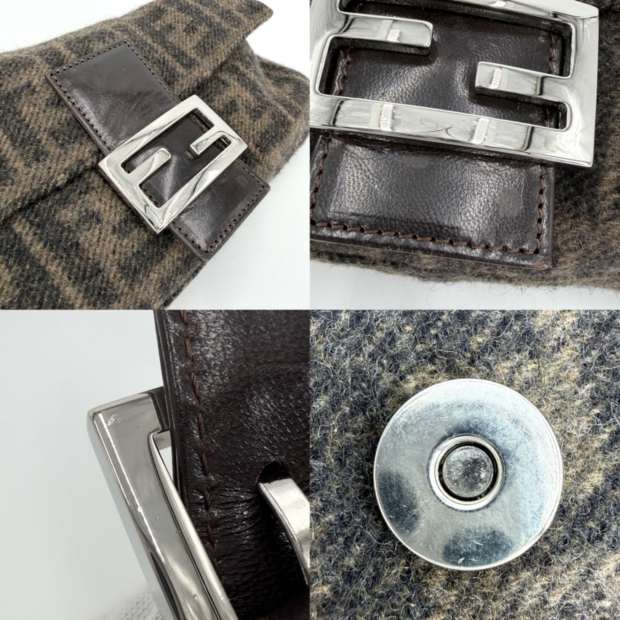 Fendi Brown Wool Handbag (Pre-Owned)