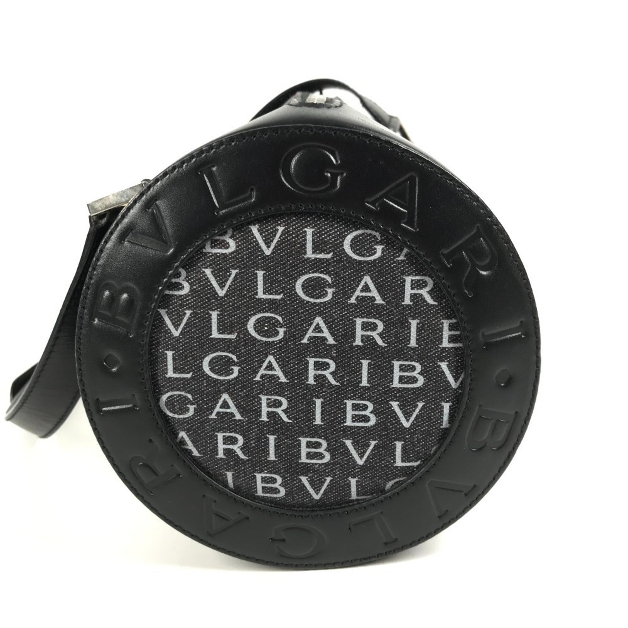 Bvlgari Black Canvas Leather Pochette Shoulder Bag (Pre-Owned)