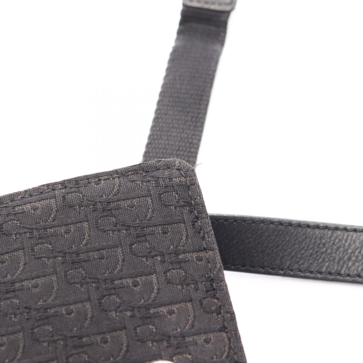 Christian Dior Black Canvas Leather Handbag Shoulder Bag (Pre-Owned)