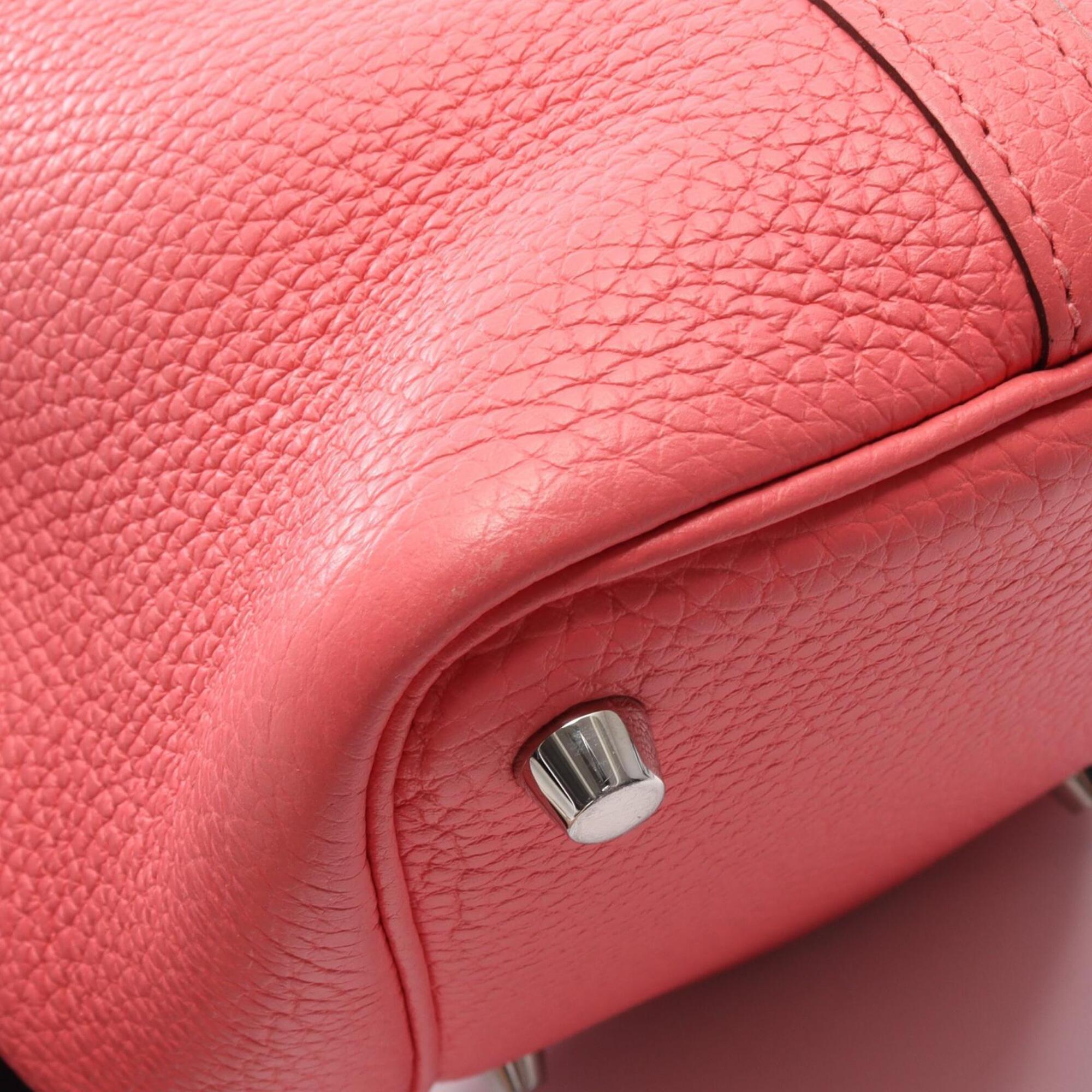 Hermes Pink Rose Azalee Taurillon Clemence Leather Handbag (Pre-Owned)