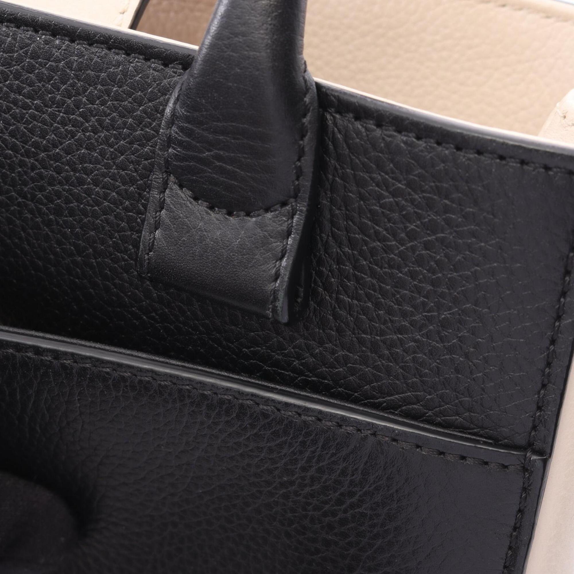 Chanel Black Ivory Leather Handbag Shoulder Bag (Pre-Owned)