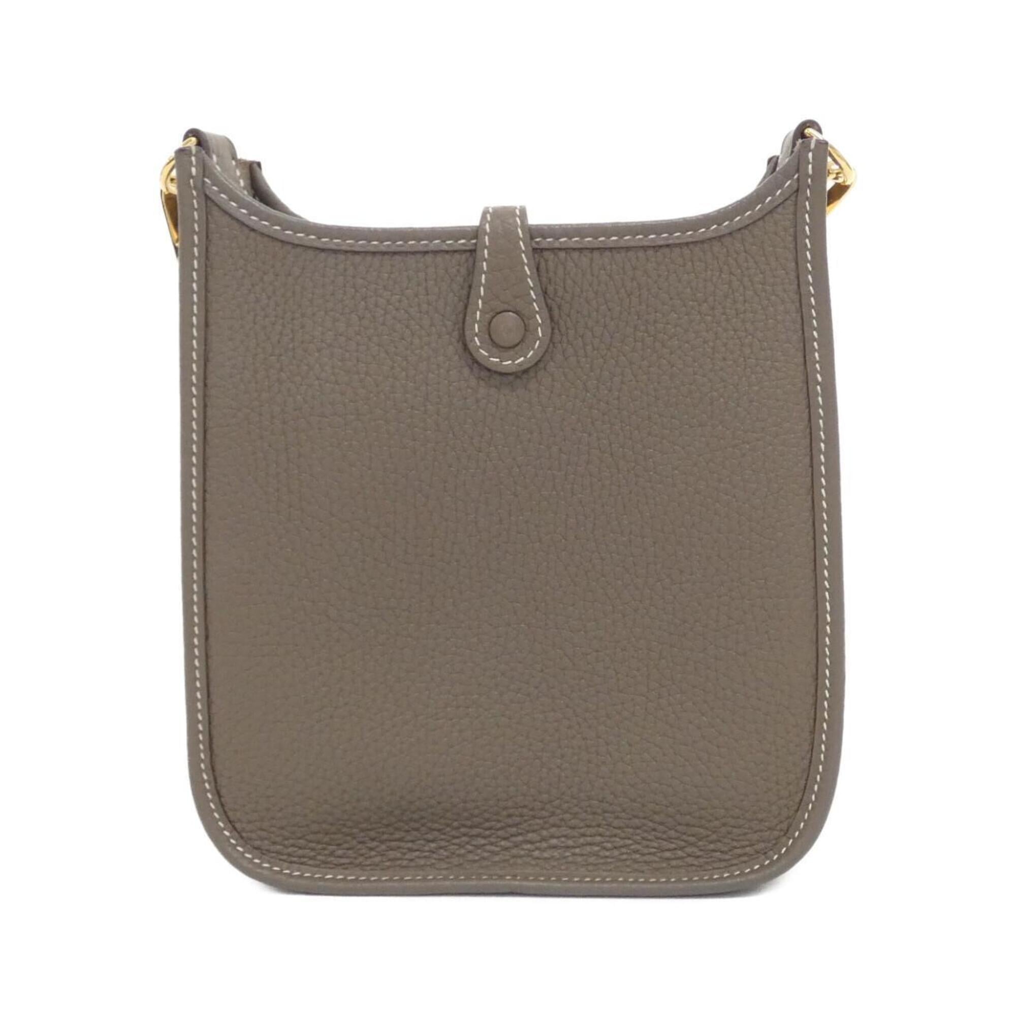 Hermes Blue Indigo Etoupe Gray Taurillon Clemence Leather Shoulder Bag (Pre-Owned)