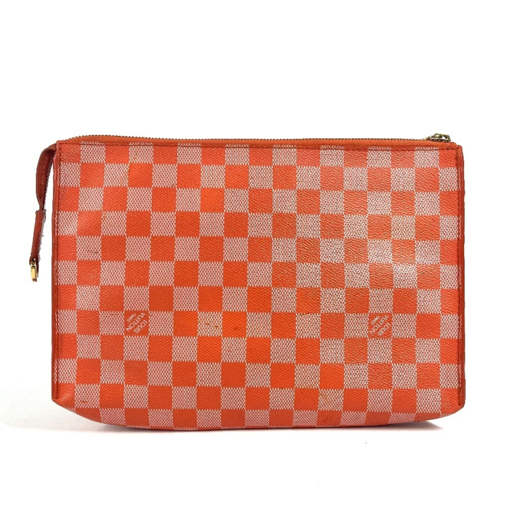 Louis Vuitton Damier Orange Pimont Damier Canvas Clutch Bag Pouch Shoulder Bag (Pre-Owned)