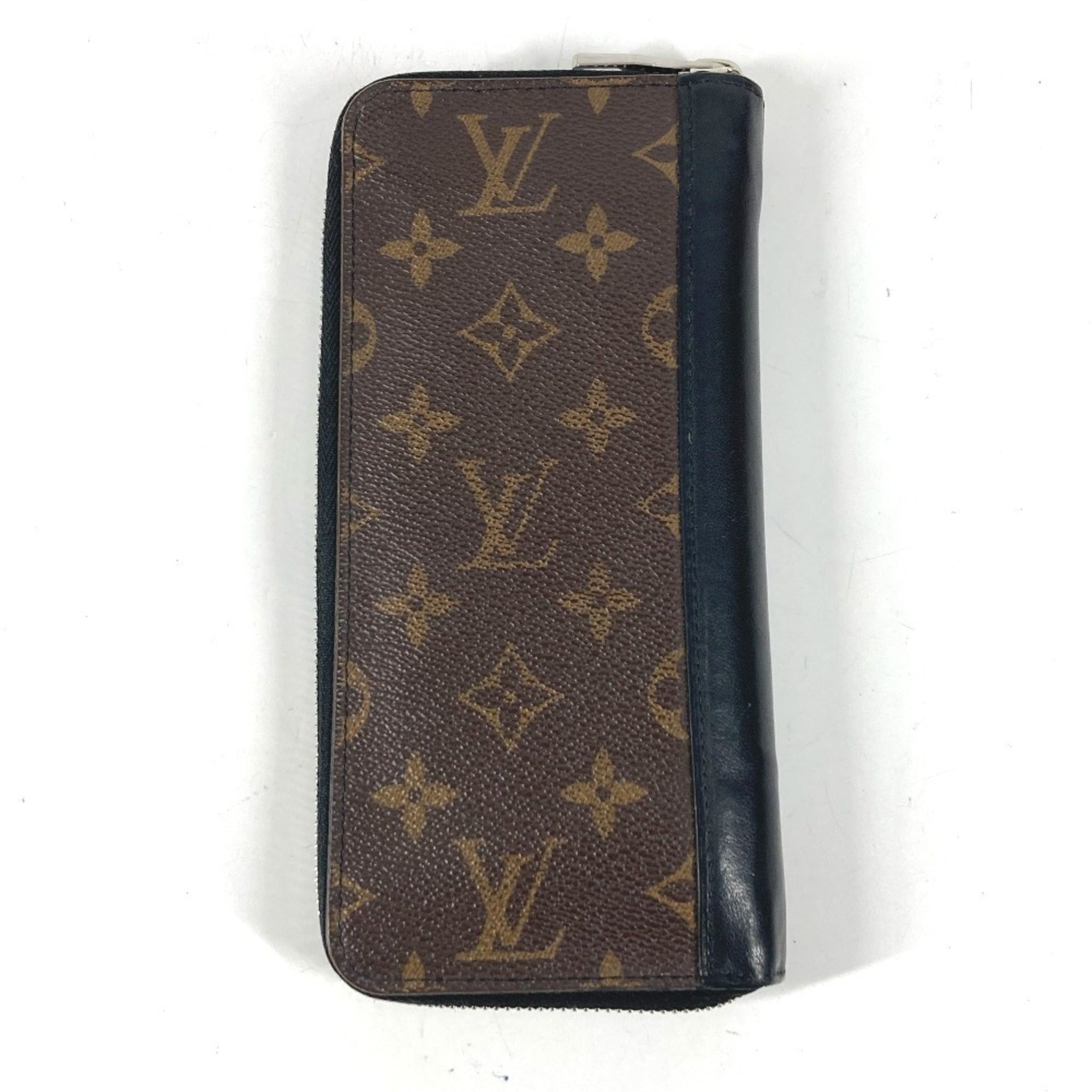 Louis Vuitton Monogram Macassar Black Brown Long Wallet (Bi-Fold) (Pre-Owned)