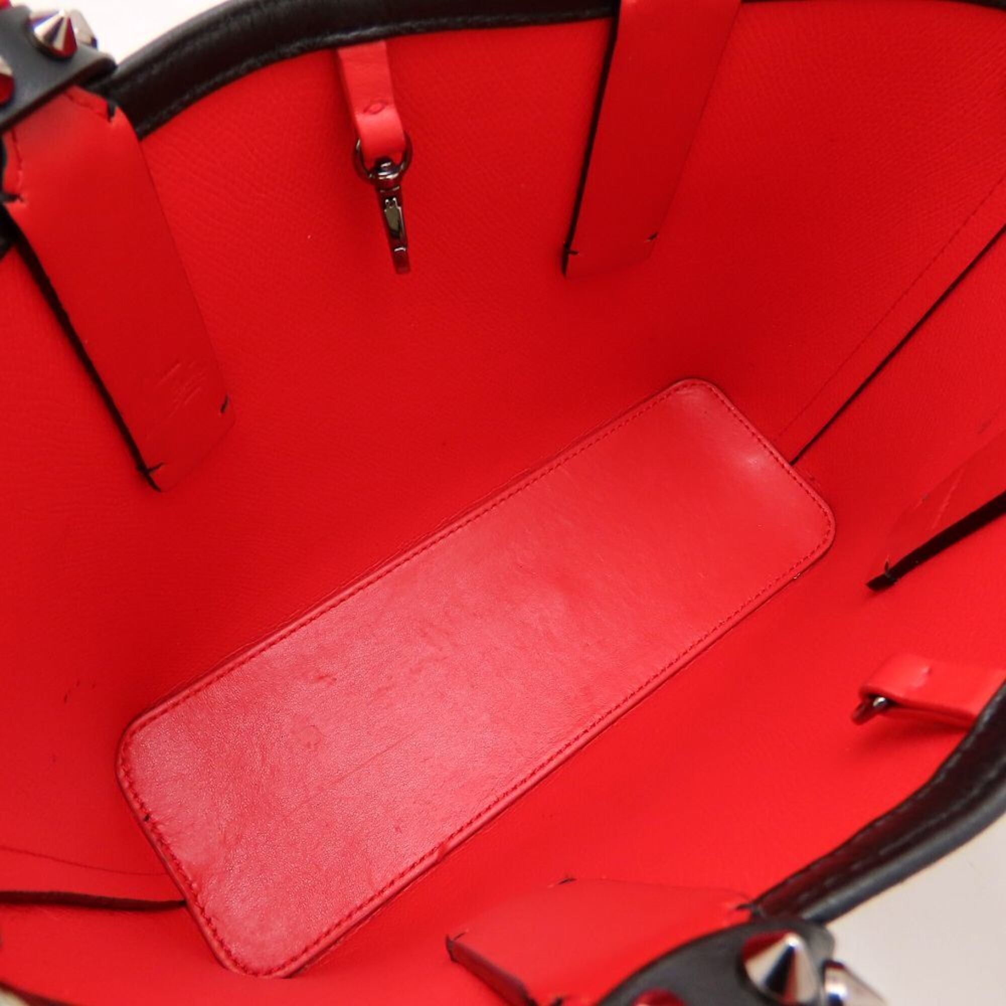 Christian Louboutin Black Red Color Leather Handbag (Pre-Owned)