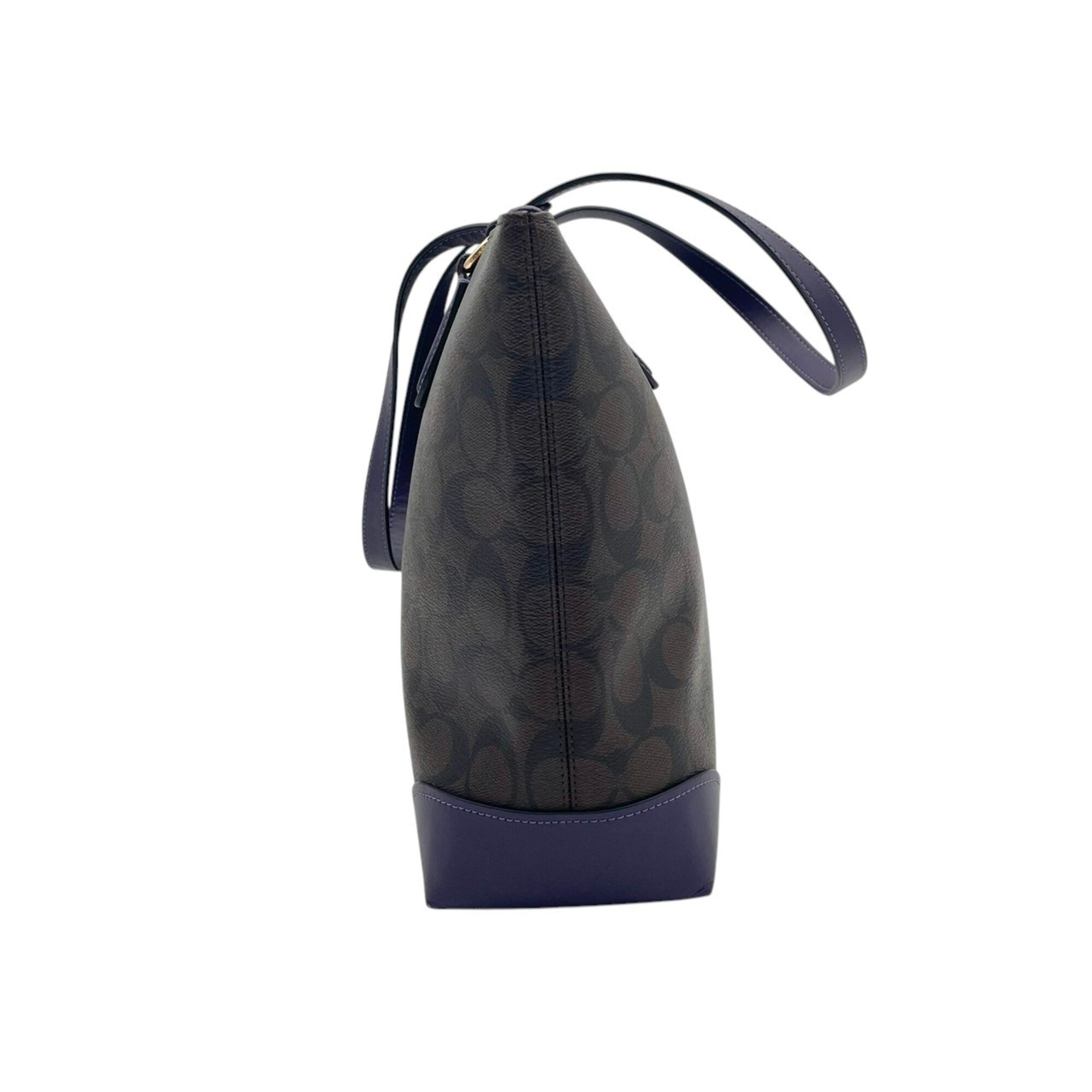 Coach Brown Purple Pvc Leather Handbag Tote Bag (Pre-Owned)