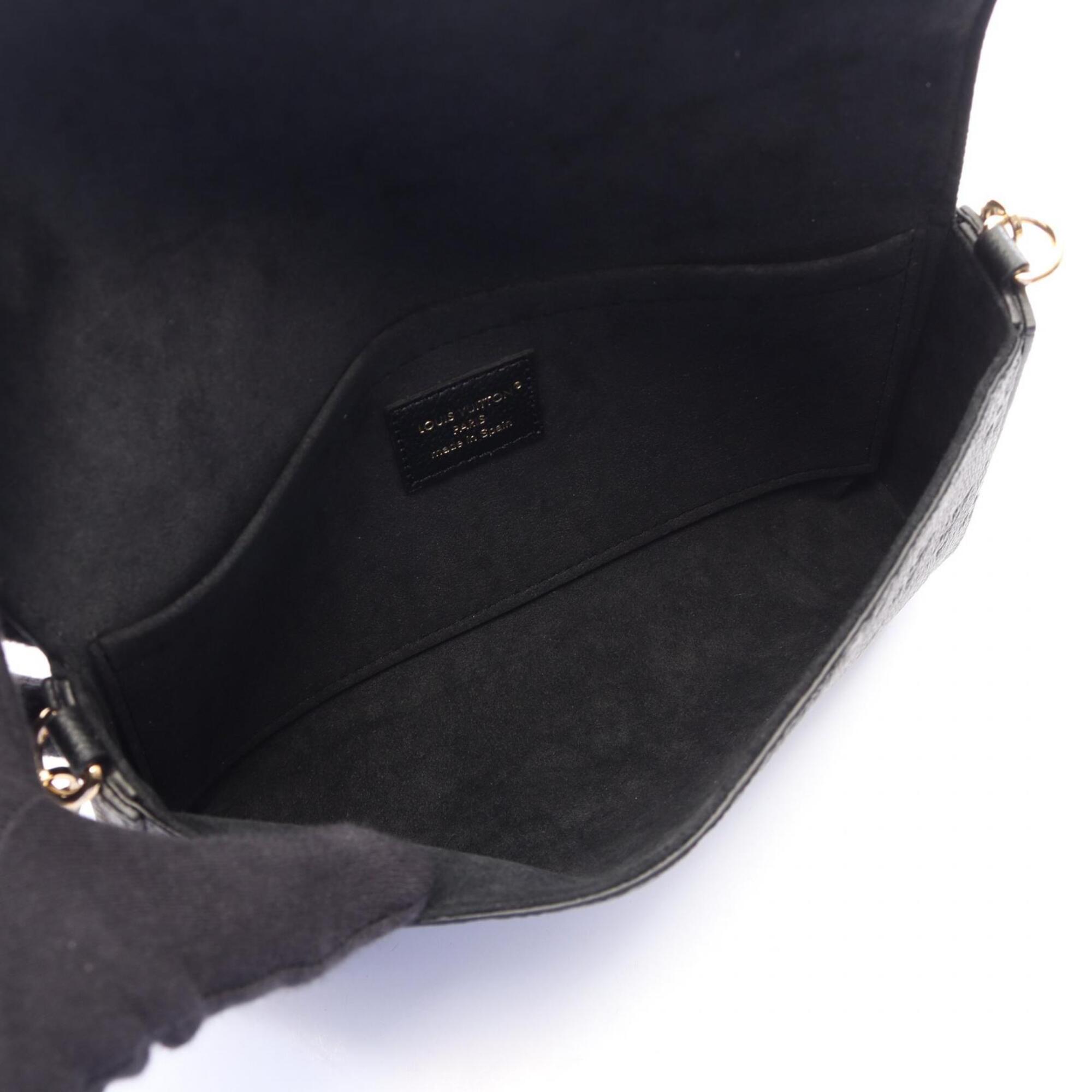 Louis Vuitton Black Leather Handbag Pochette Pouch Shoulder Bag (Pre-Owned)