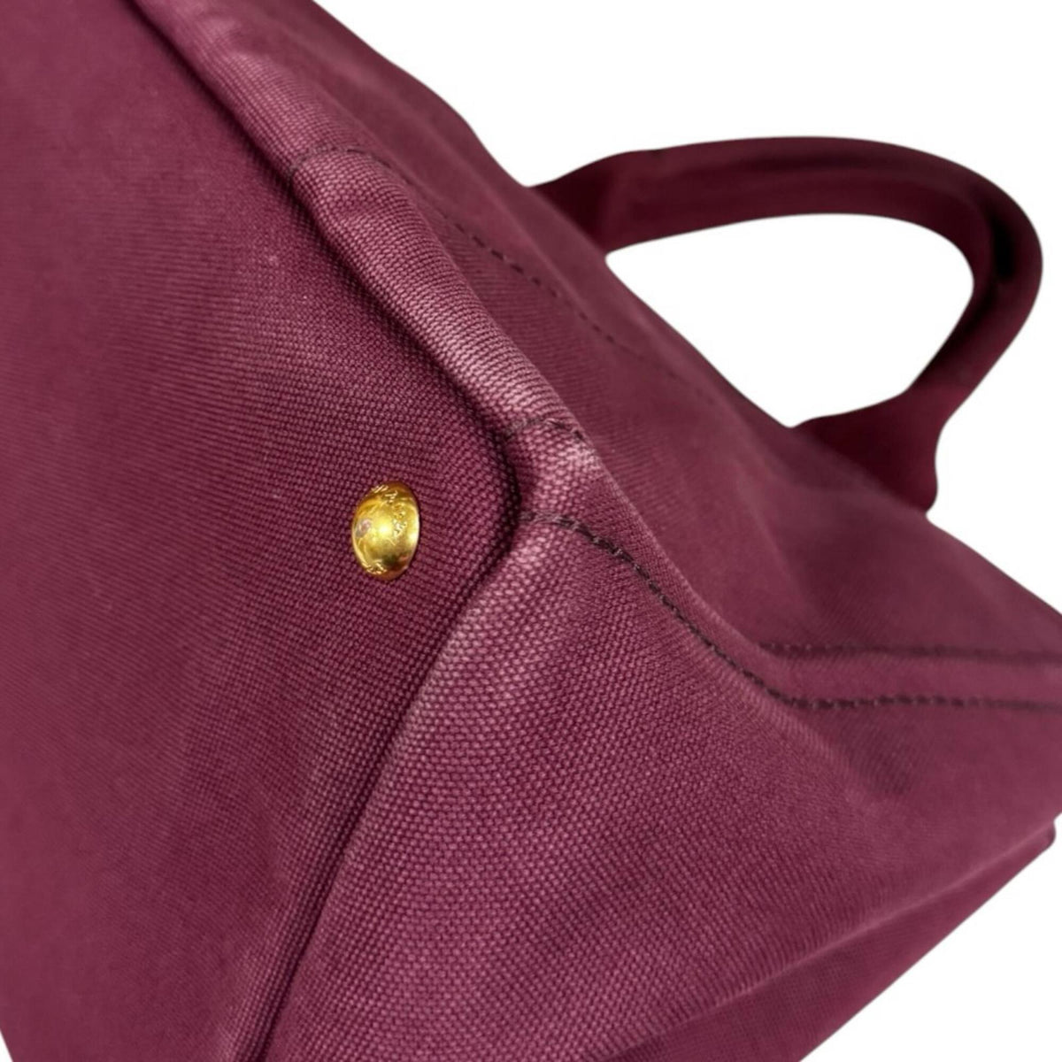 Prada Canapa Red Color Canvas Shoulder Bag (Pre-Owned)