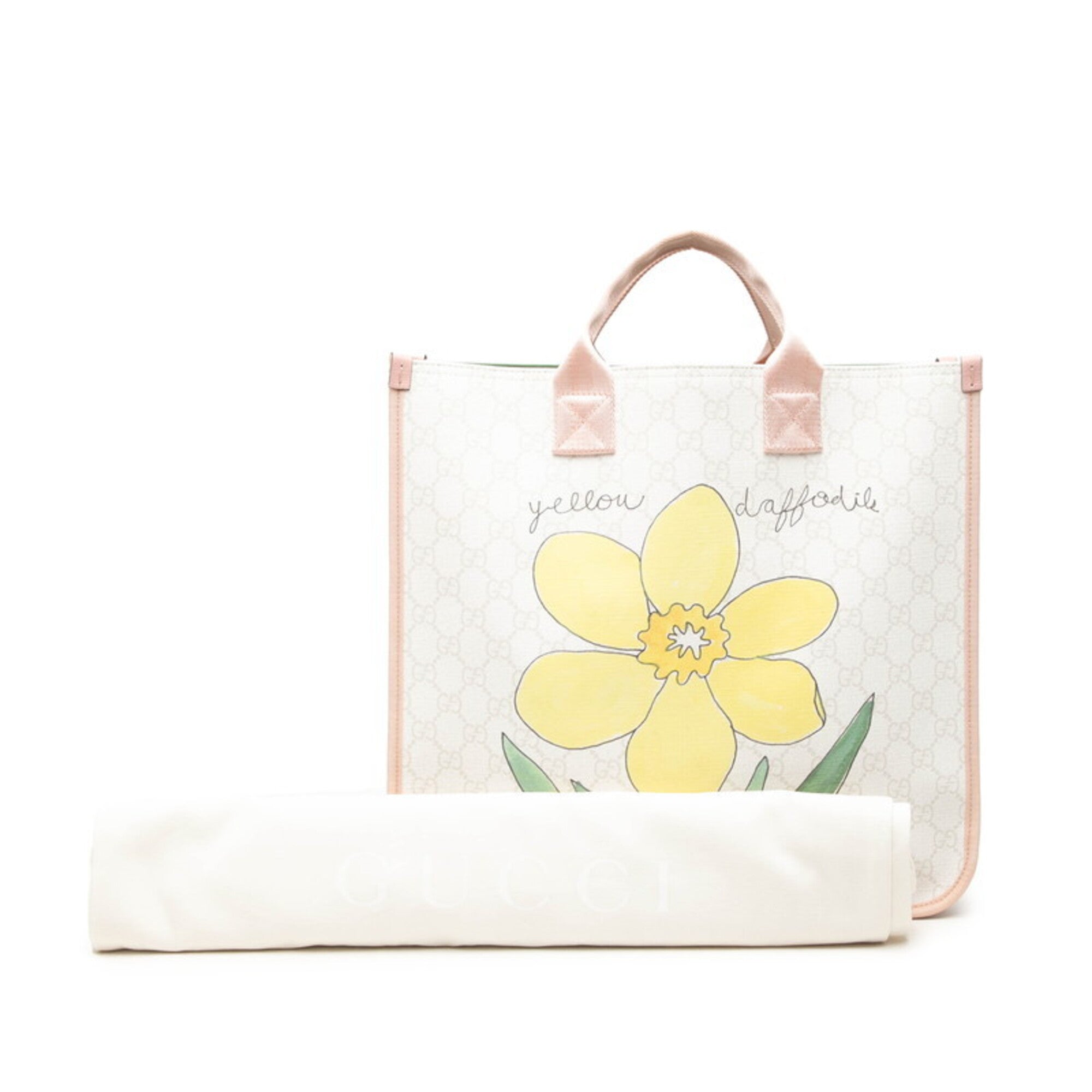 Gucci Multi-Color White Pvc Leather Handbag Tote Bag (Pre-Owned)
