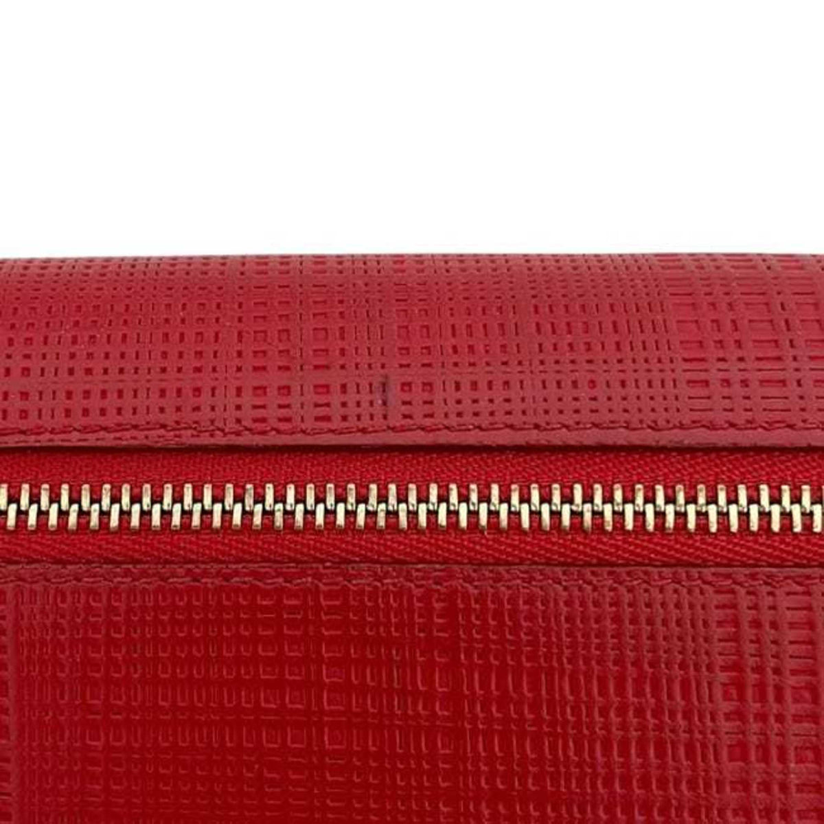 Loewe Red Color Leather Long Wallet (Bi-Fold) (Pre-Owned)