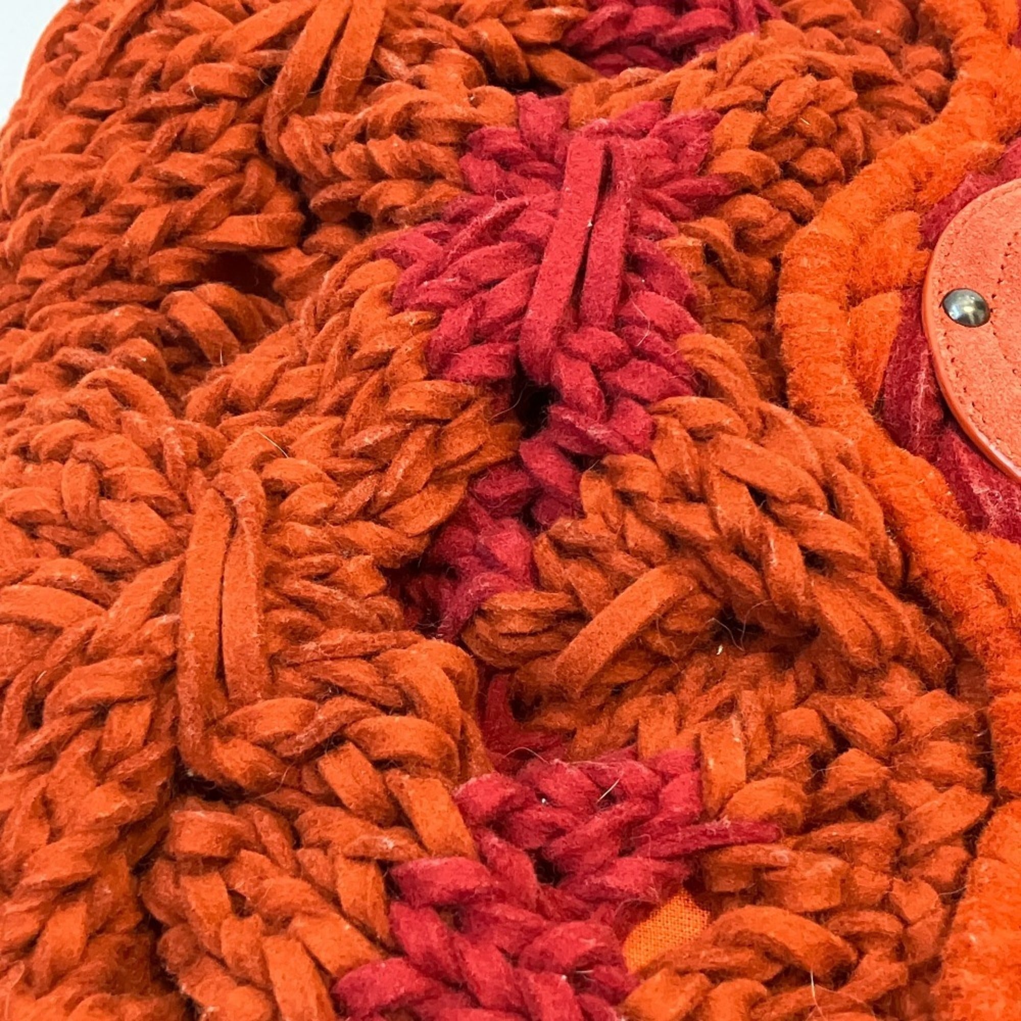Salvatore Ferragamo Orange Knit Handbag (Pre-Owned)