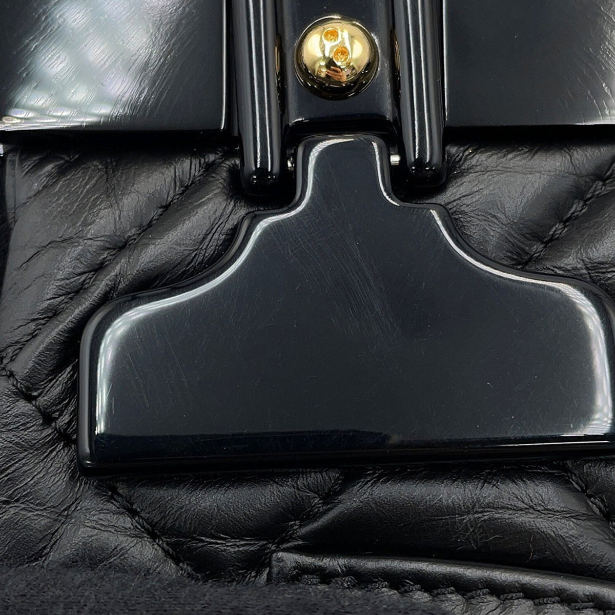 Chanel Matelasse Black Leather Handbag Shoulder Bag (Pre-Owned)