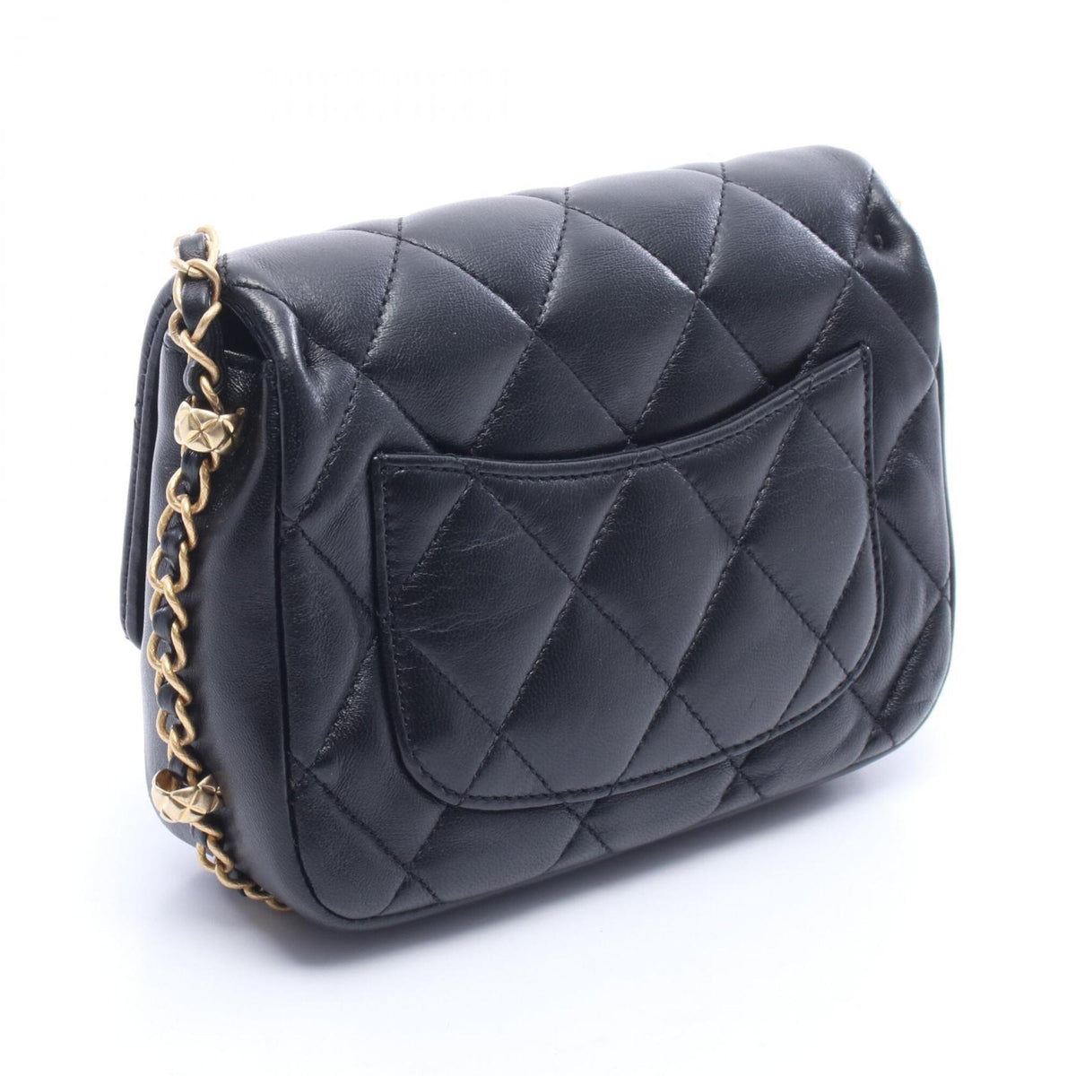 Chanel Black Leather Handbag Shoulder Bag (Pre-Owned)