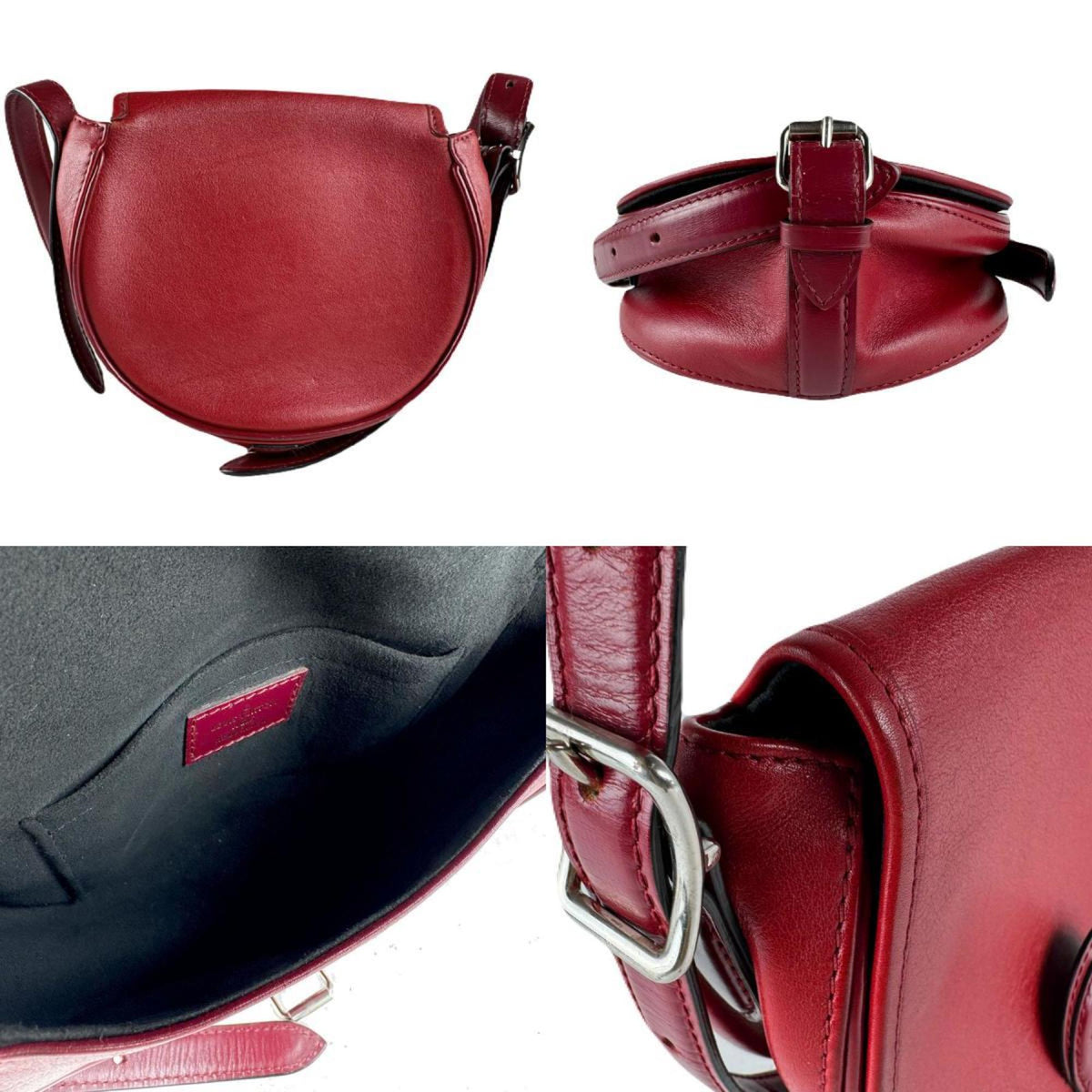Louis Vuitton Dark Red Leather Shoulder Bag (Pre-Owned)