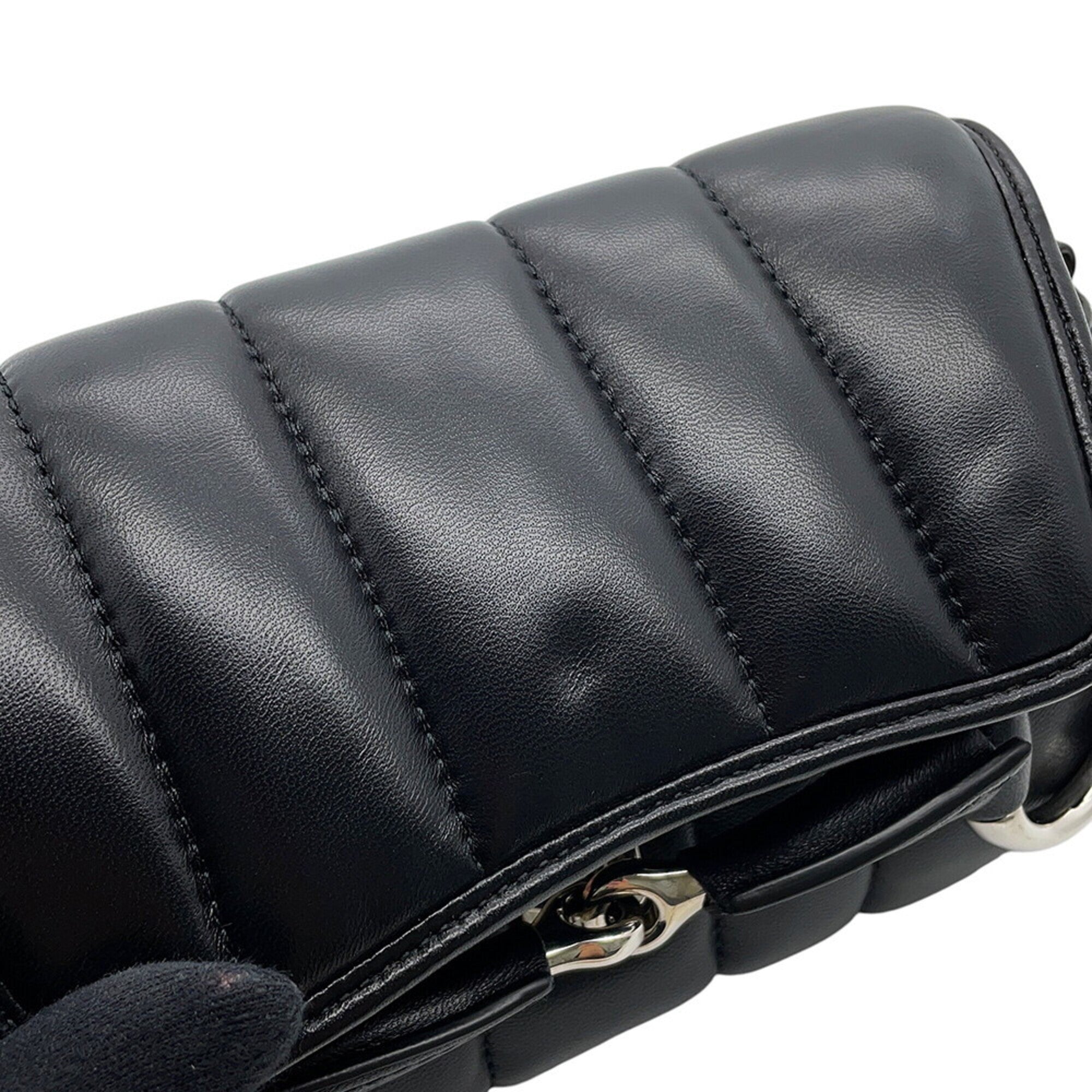 Gucci Horsebit Black Leather Handbag (Pre-Owned)