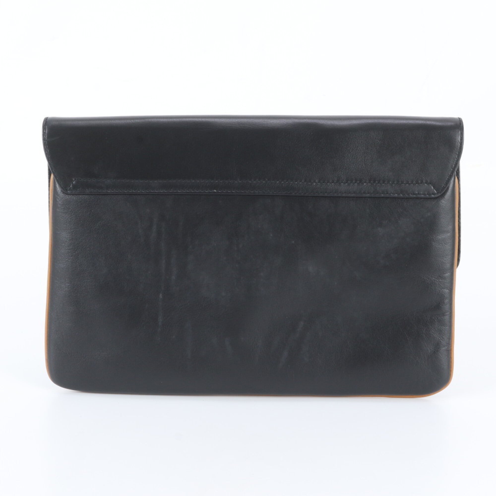 Celine Black Leather Clutch Bag Pouch (Pre-Owned)