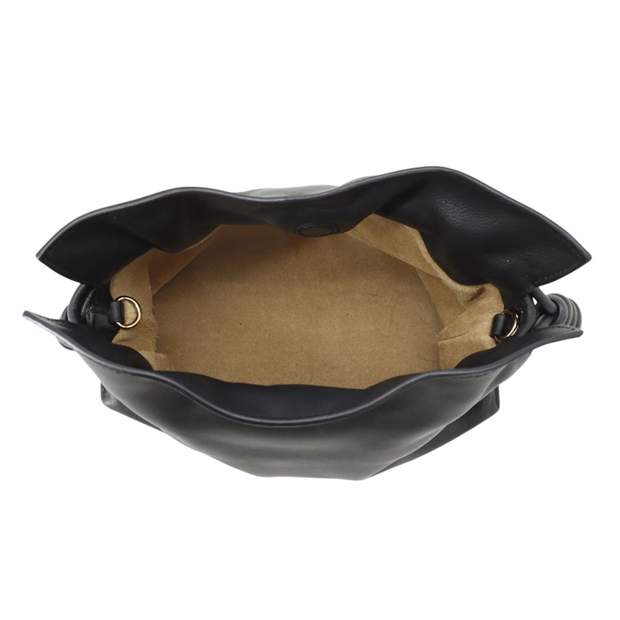 Loewe Flamenco Black Leather Shoulder Bag (Pre-Owned)