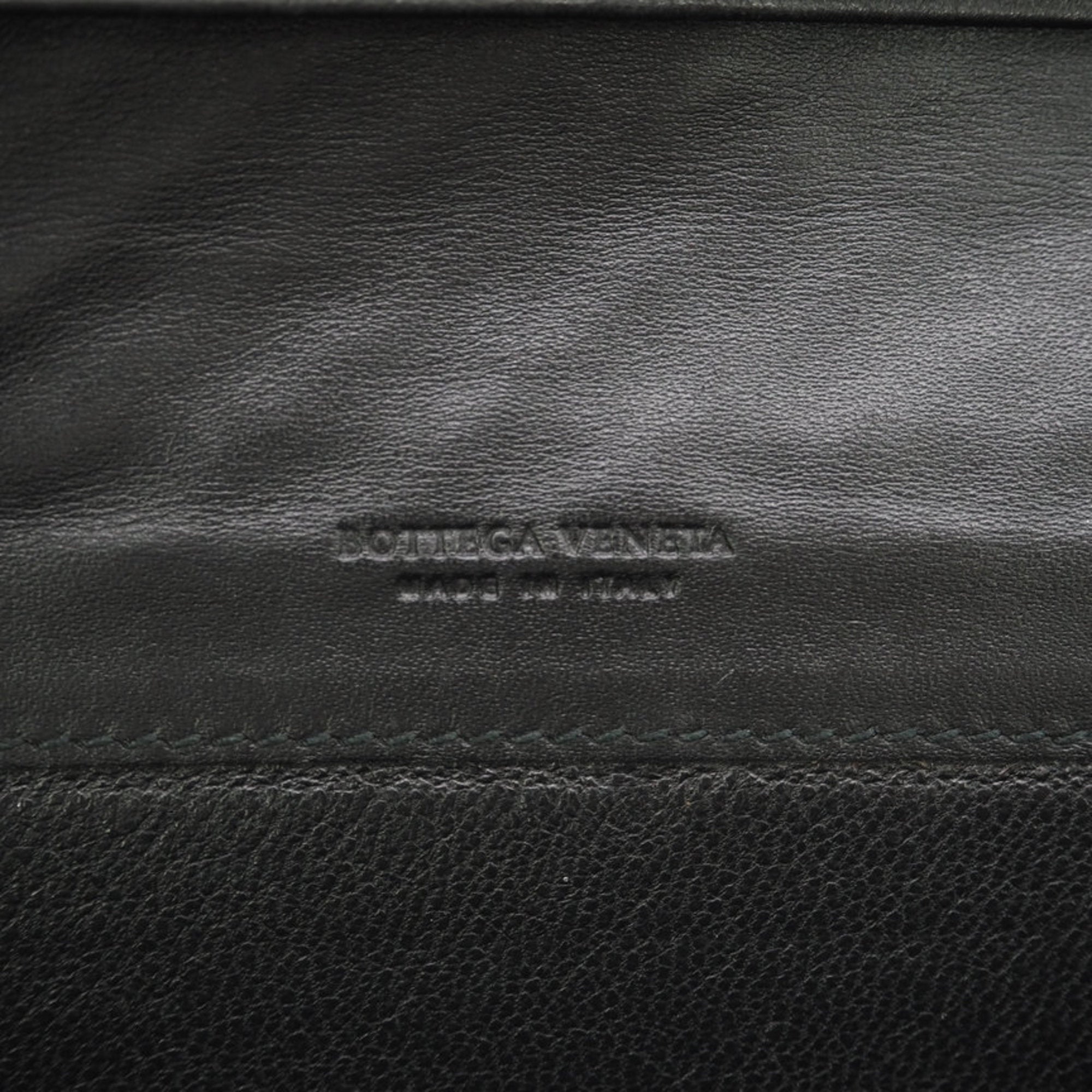 Bottega Veneta Black Leather Long Wallet (Bi-Fold) (Pre-Owned)