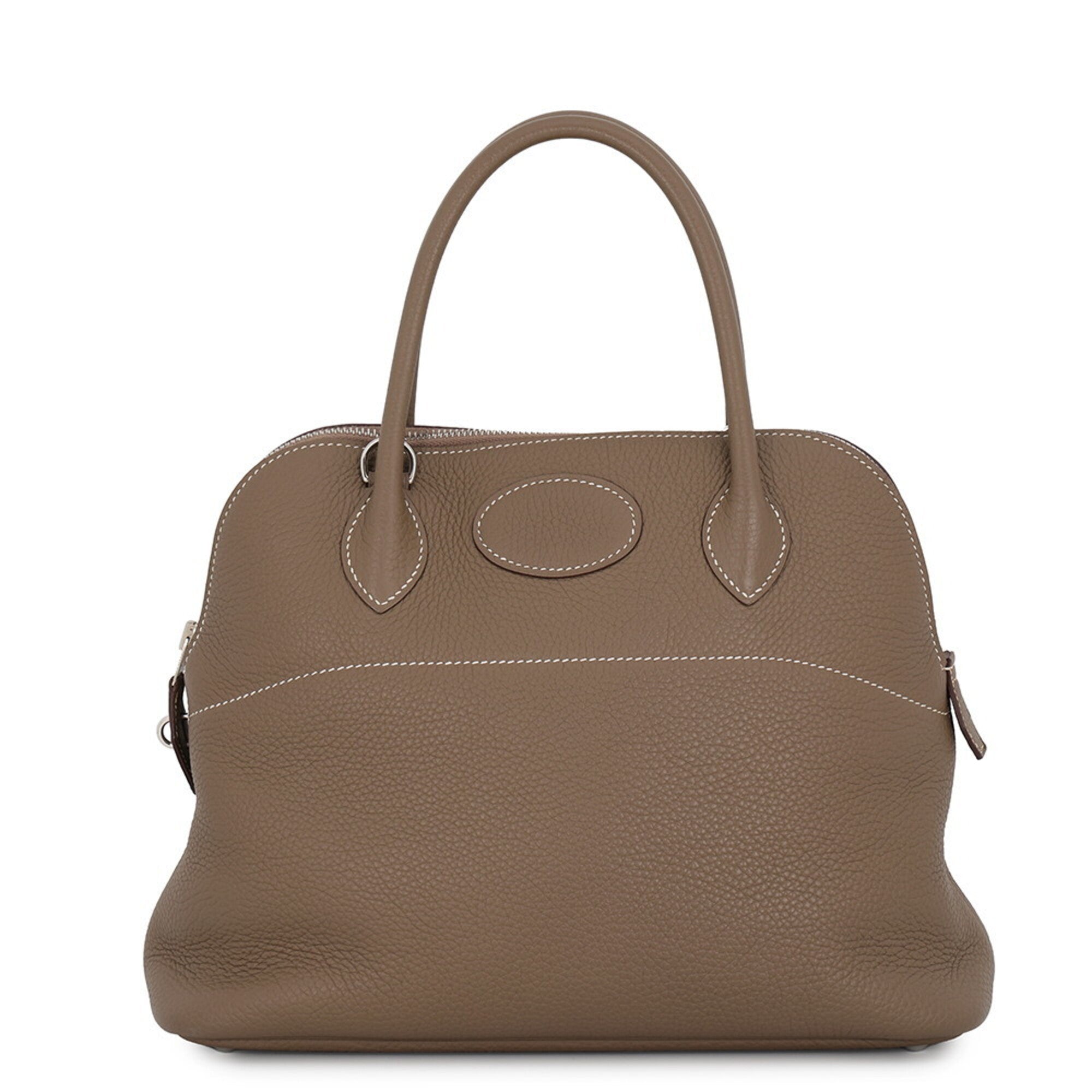 Hermes Etoupe Gray Taurillon Clemence Leather Handbag Shoulder Bag (Pre-Owned)