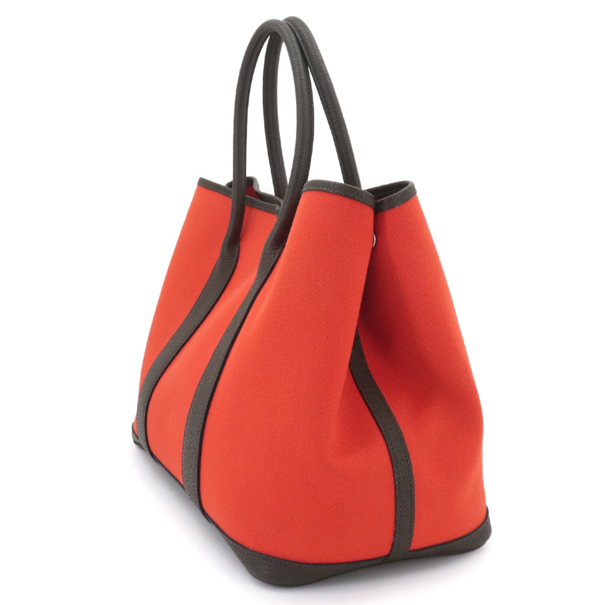 Hermes Olive Orange Poppy Negonda Leather Handbag Tote Bag (Pre-Owned)