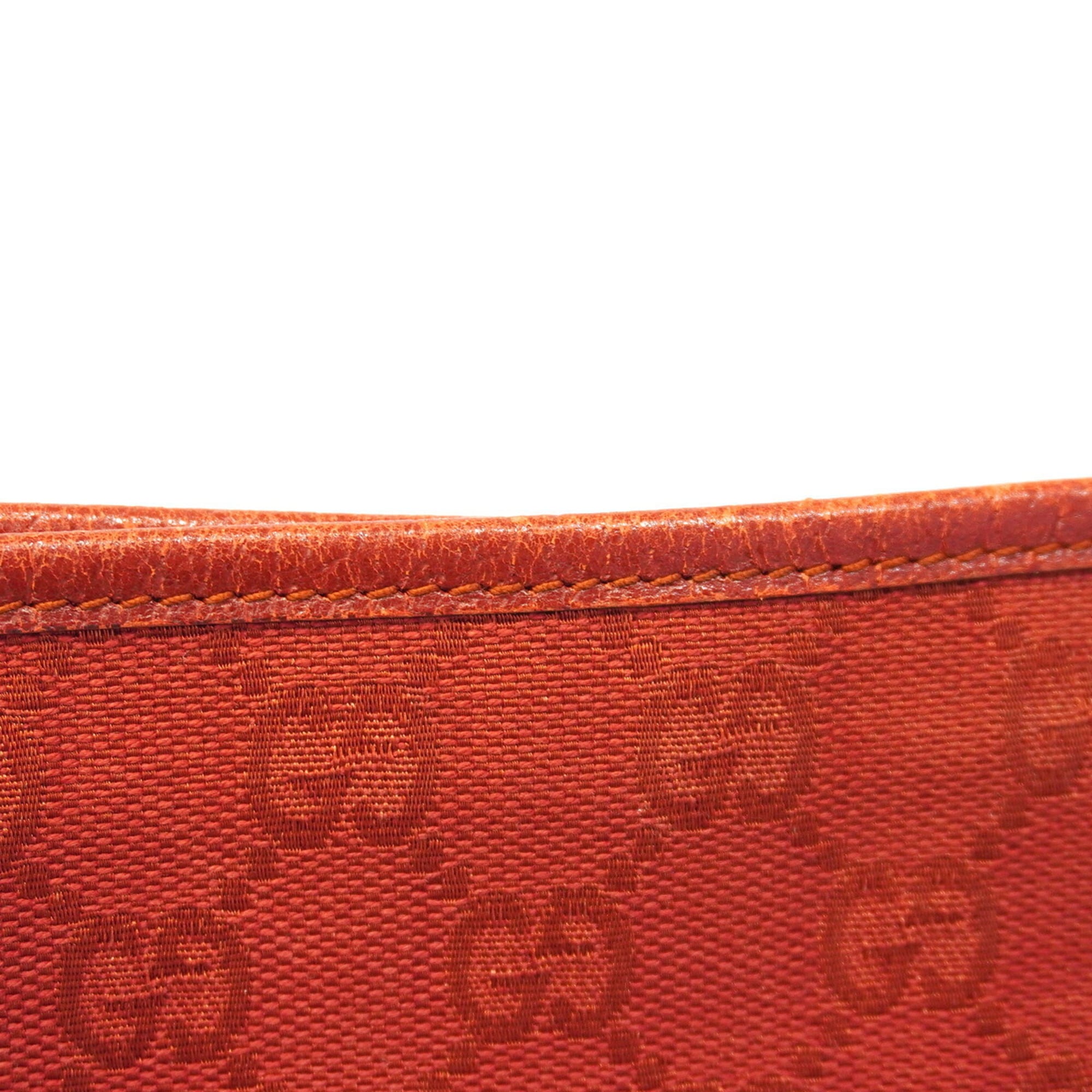 Gucci Red Color Canvas Shoulder Bag (Pre-Owned)