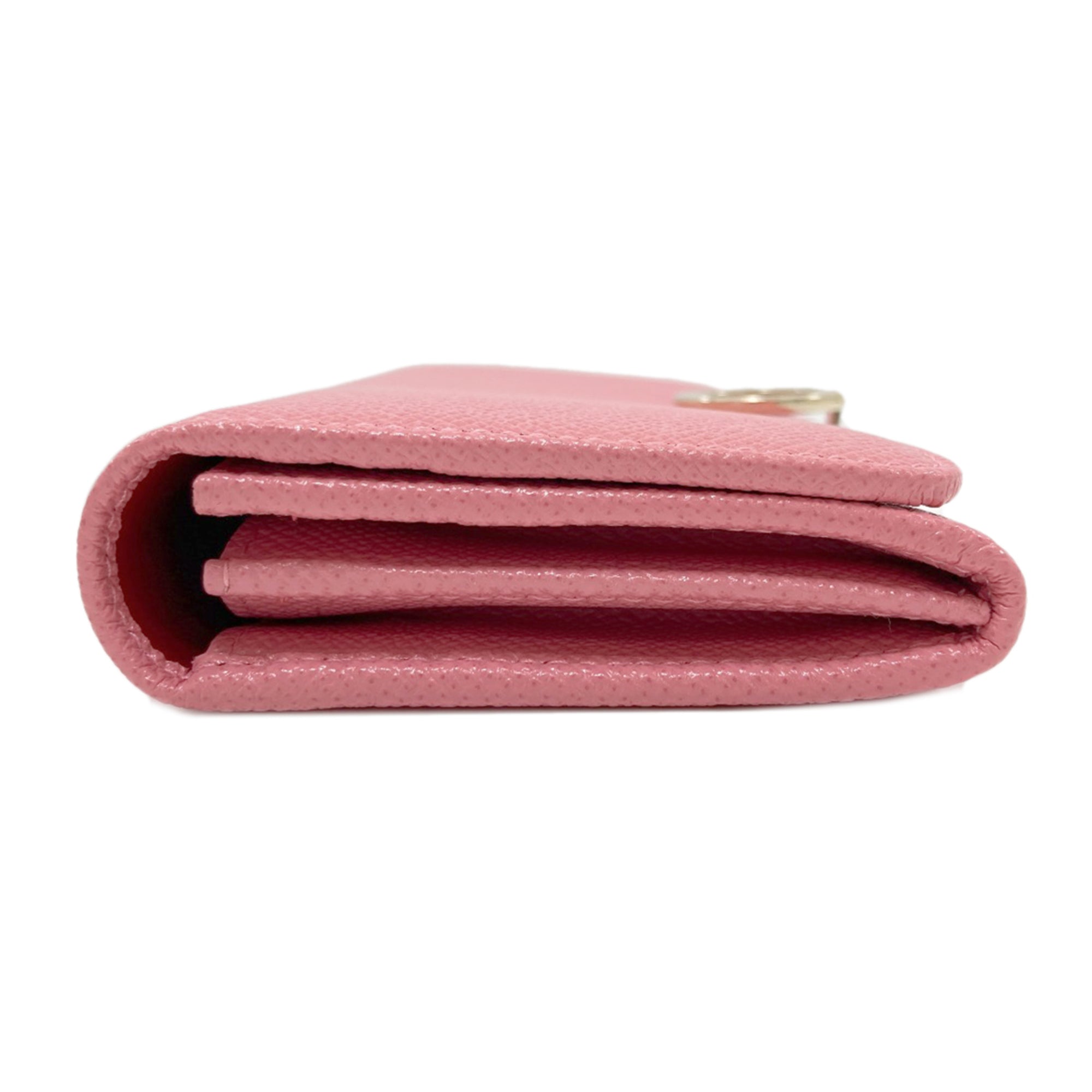 Bvlgari Pink Leather Long Wallet (Bi-Fold) (Pre-Owned)