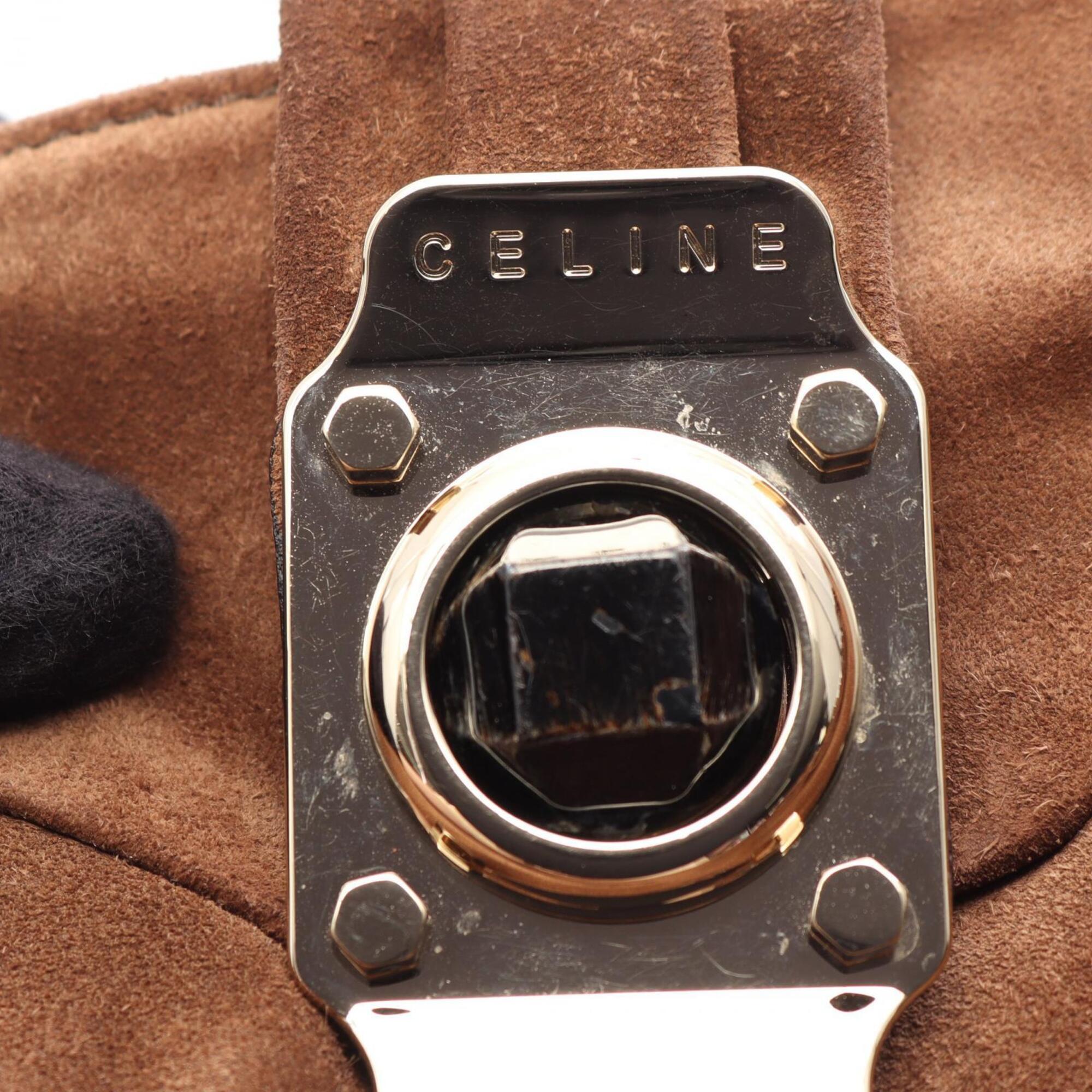 Celine Brown Suede Handbag Shoulder Bag (Pre-Owned)