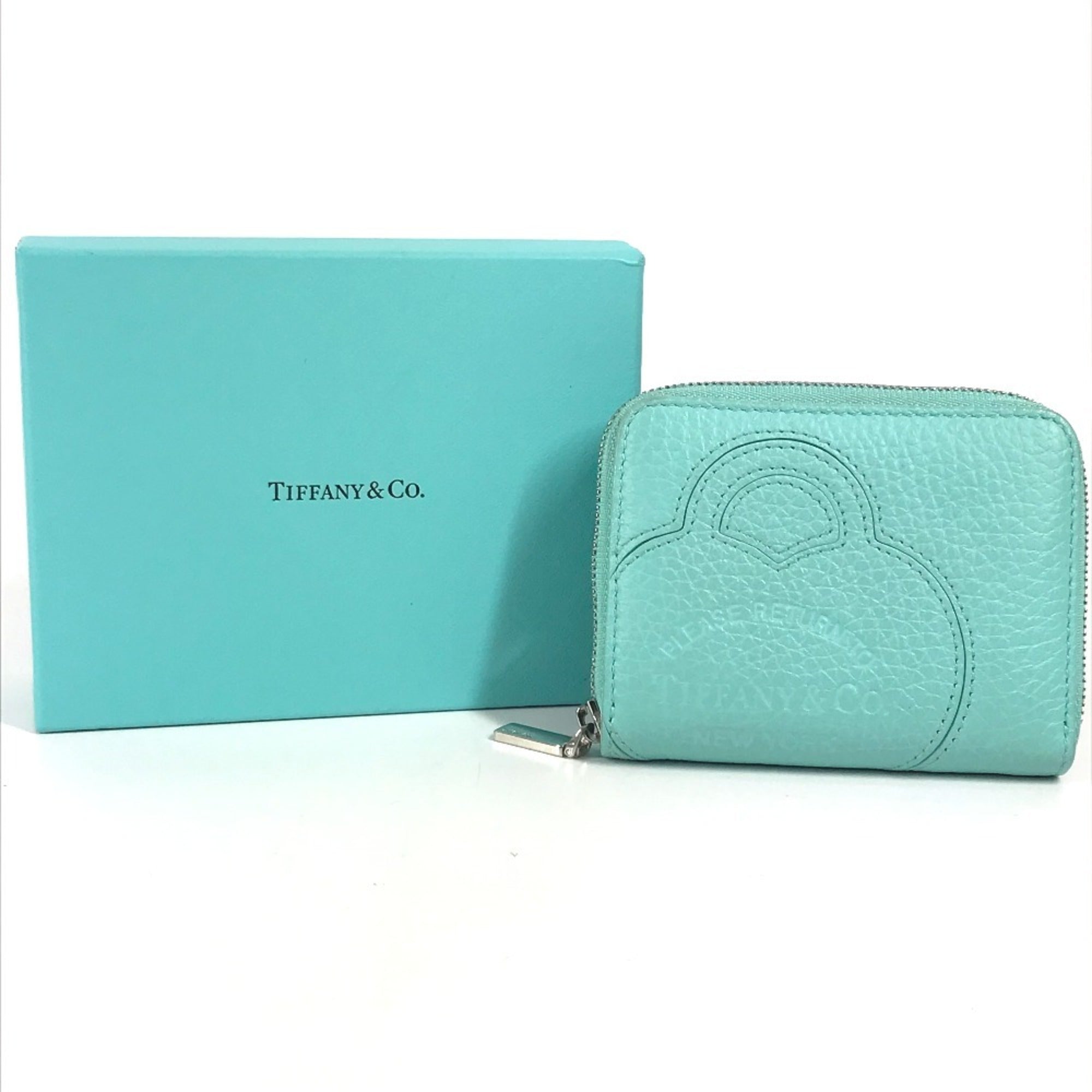 Tiffany Blue Leather Coin Purse/Coin Case (Pre-Owned)