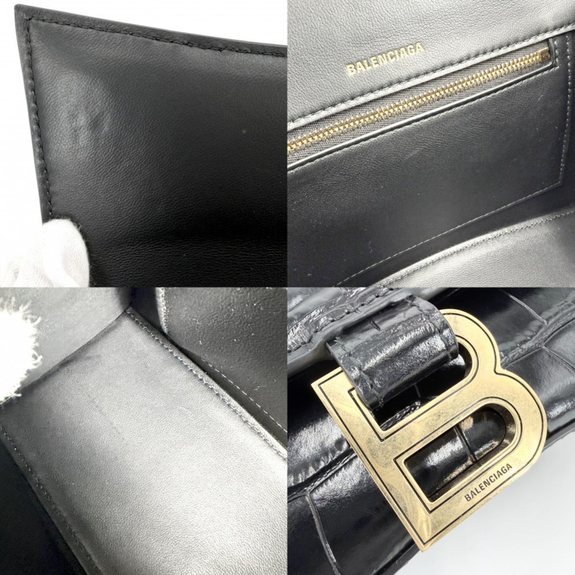 Balenciaga Black Leather Handbag Shoulder Bag (Pre-Owned)