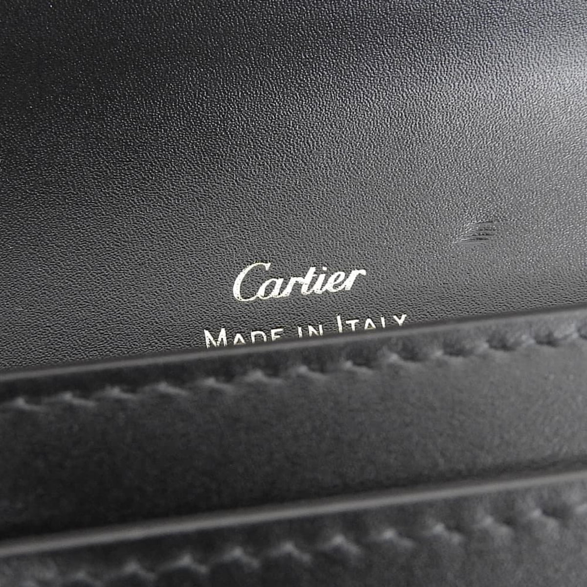 Cartier Black Leather Long Wallet (Bi-Fold) (Pre-Owned)