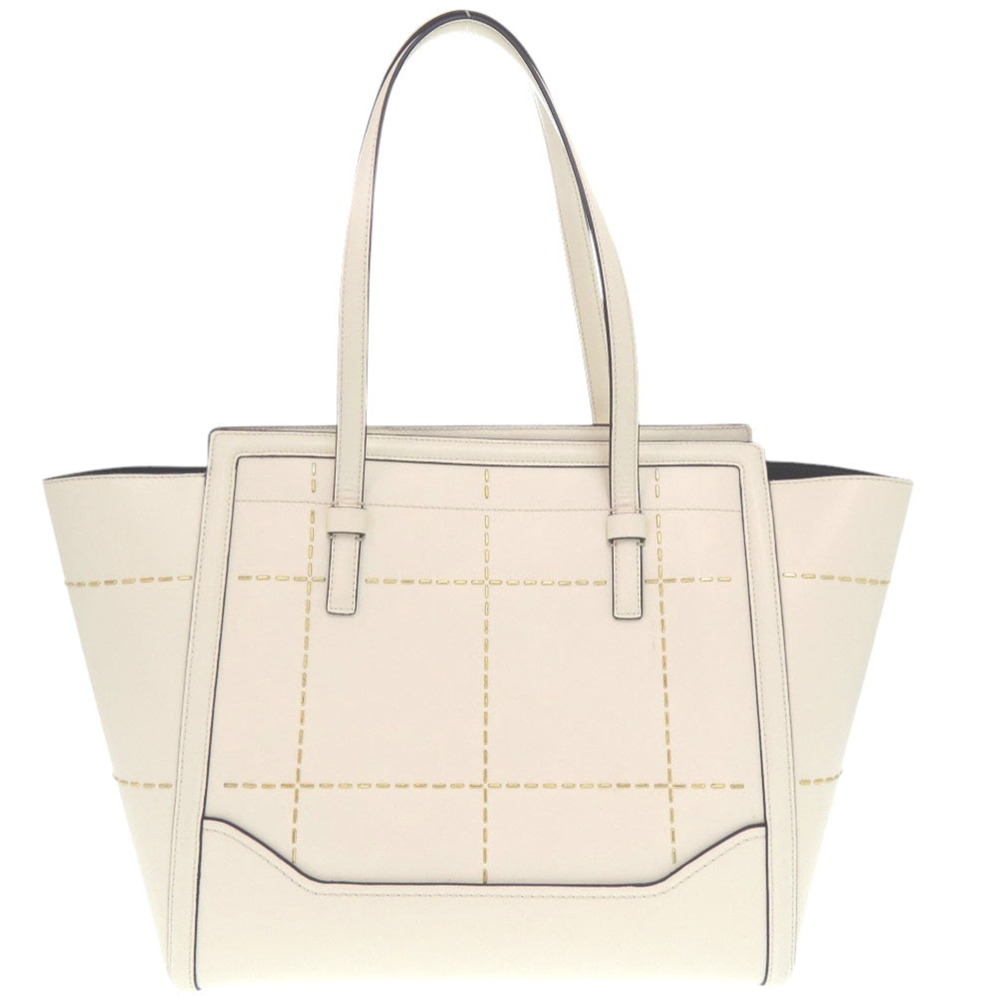 Salvatore Ferragamo White Leather Shoulder Bag Tote Bag (Pre-Owned)