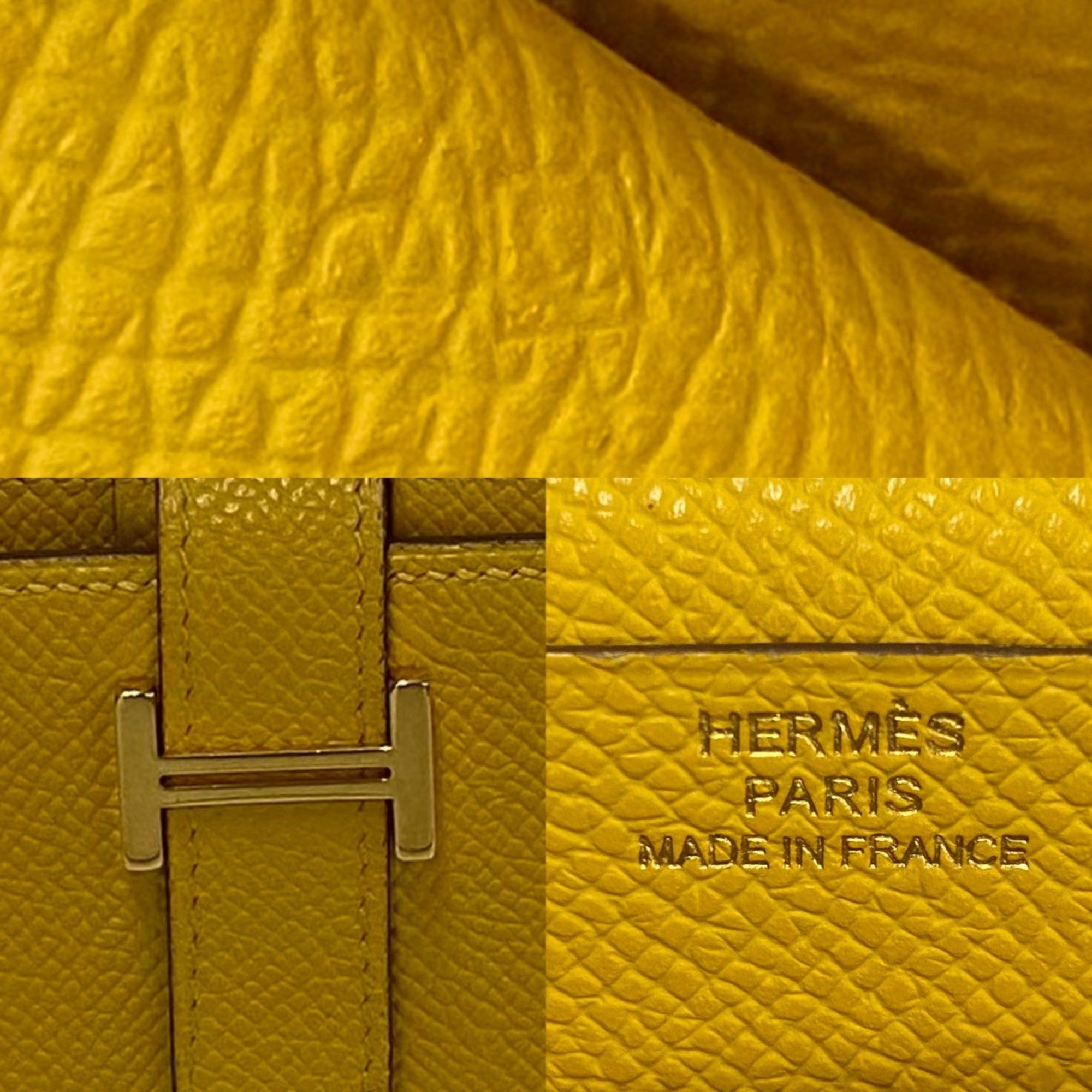 Hermes Yellow Epsom Leather Long Wallet (Bi-Fold) (Pre-Owned)
