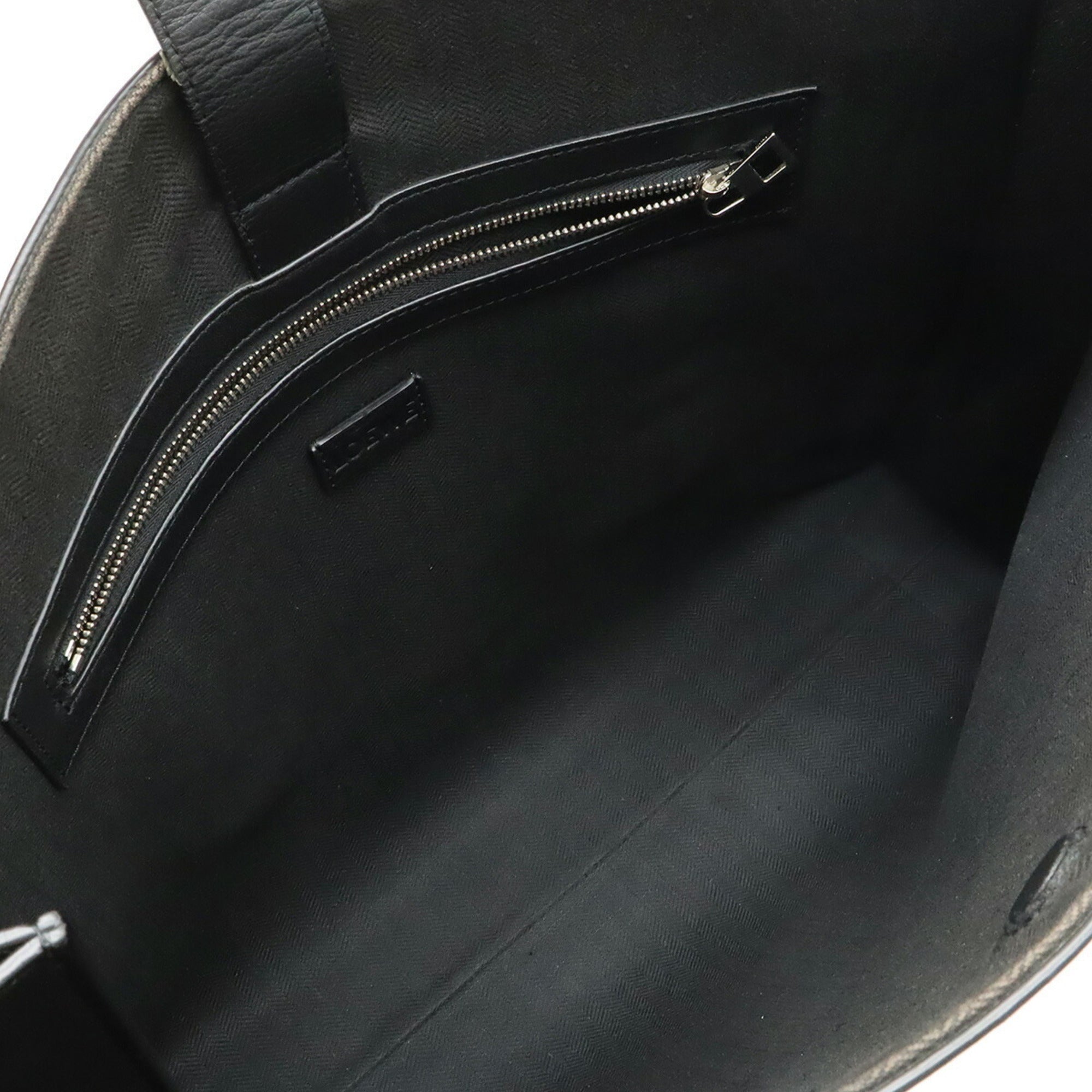 Loewe Black White Leather Shoulder Bag Tote Bag (Pre-Owned)