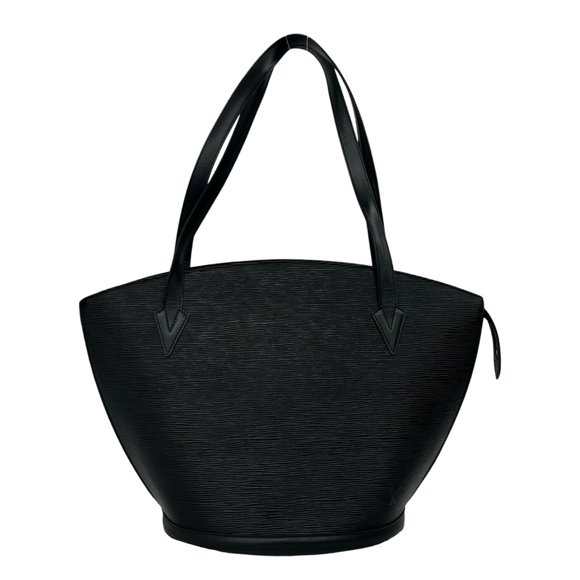 Louis Vuitton Black Leather Shoulder Bag Tote Bag (Pre-Owned)